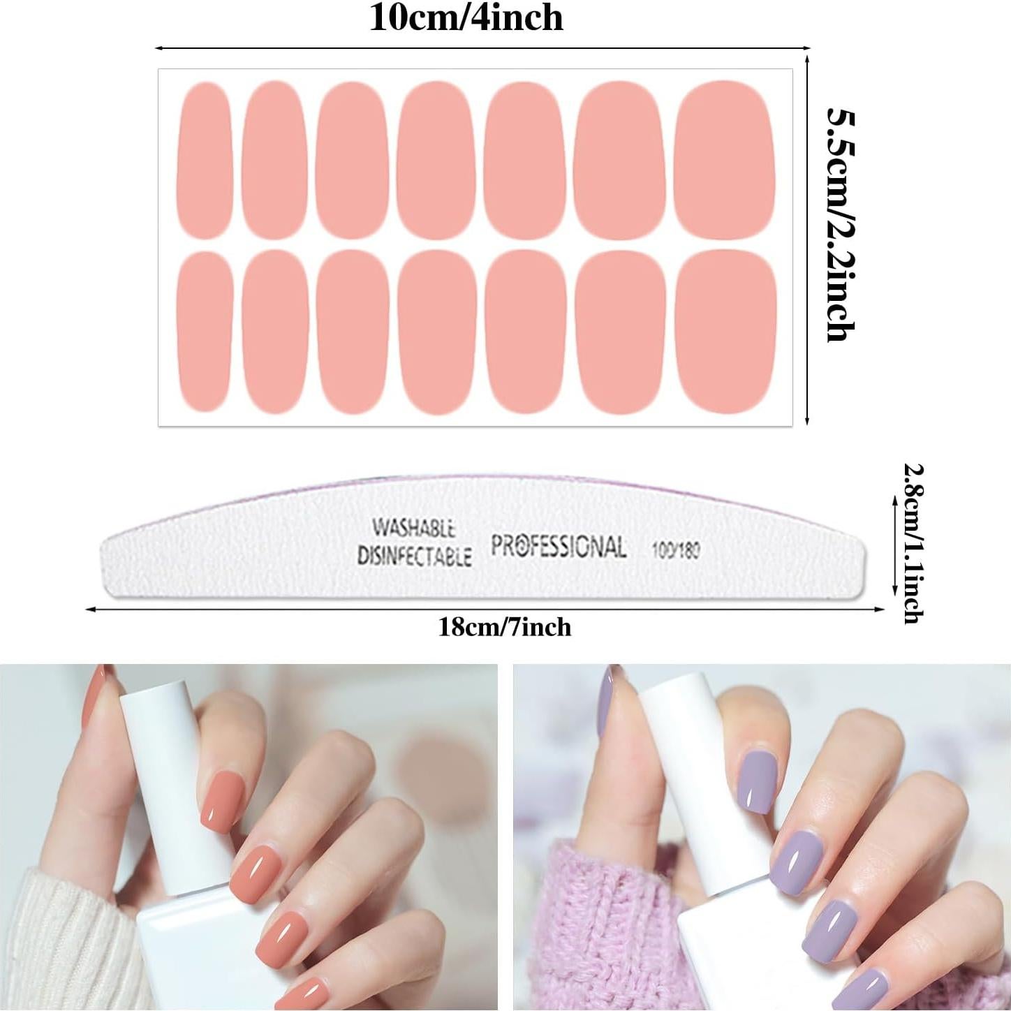 12 Hojas Stickers de Uñas Rosa YECIRALA 168 Pcs Autoadhesivos