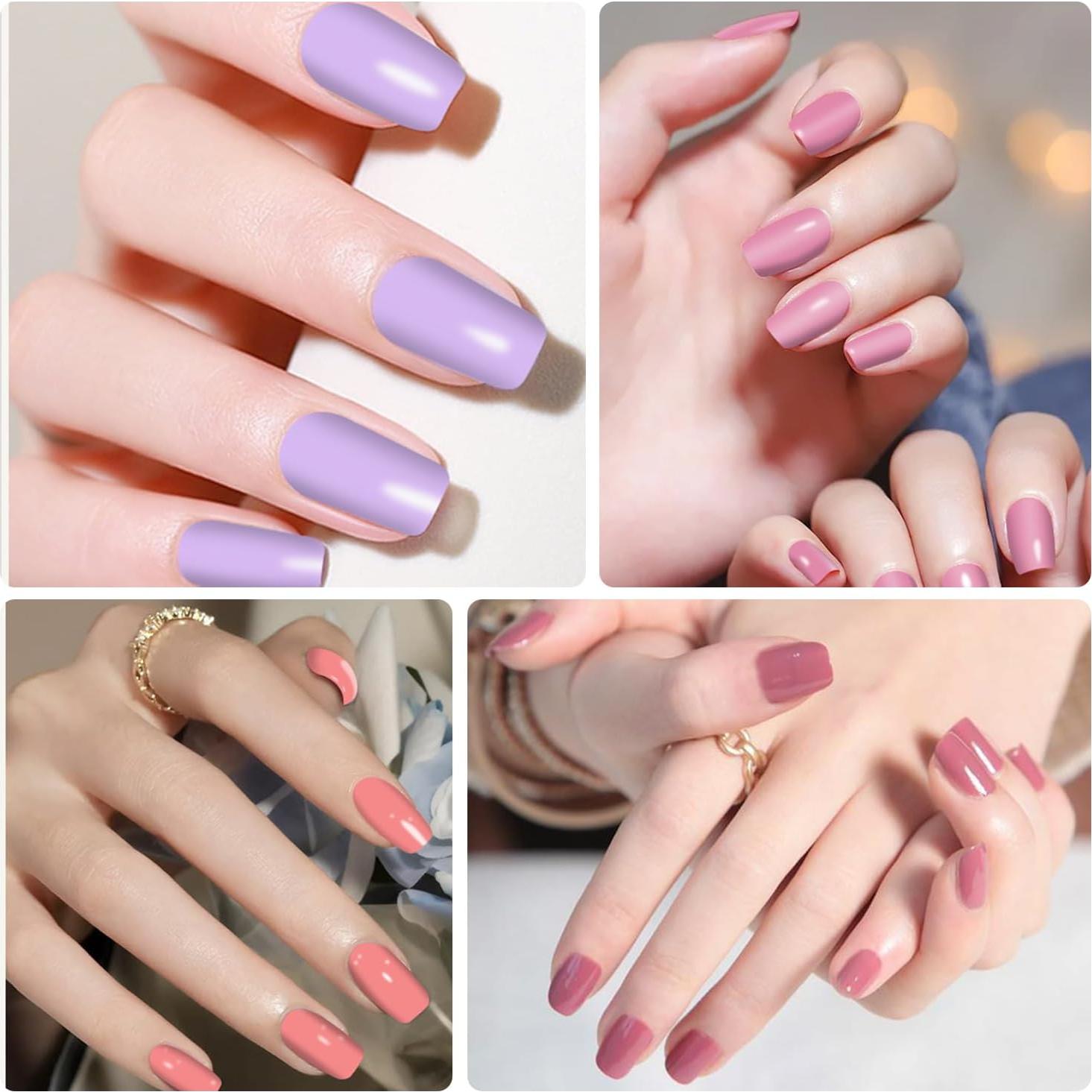 12 Hojas Stickers de Uñas Rosa YECIRALA 168 Pcs Autoadhesivos