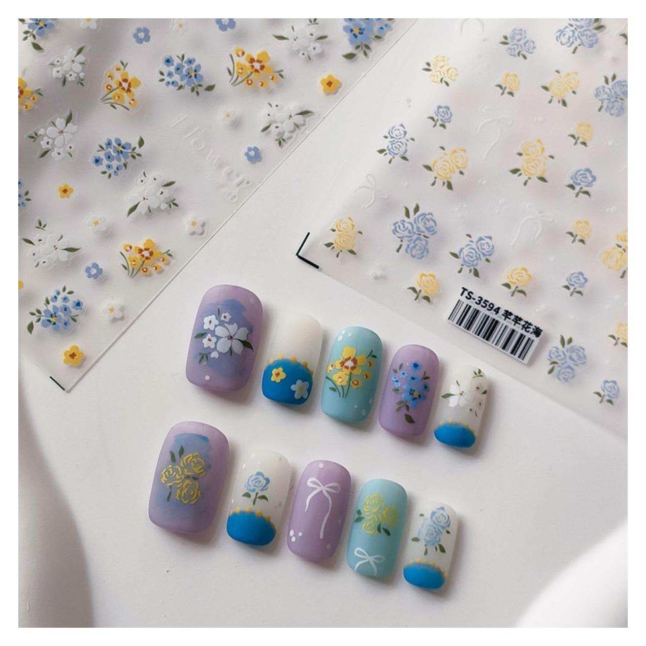 Pegatinas de Uñas Dedyel Flores de Primavera 2 Piezas