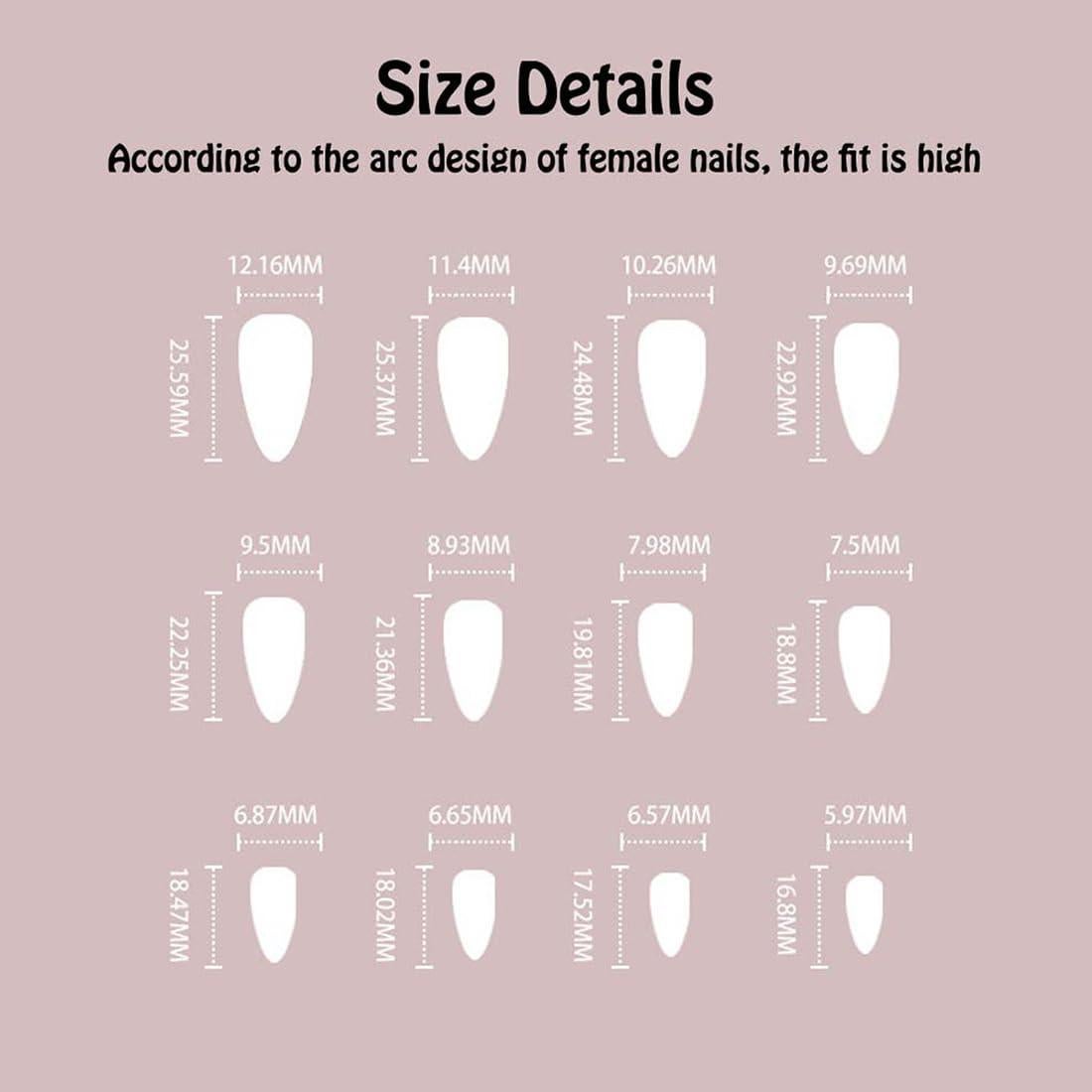 Uñas Postizas Cortas ANDGING Ojo de Gato Rosa 24 Pcs