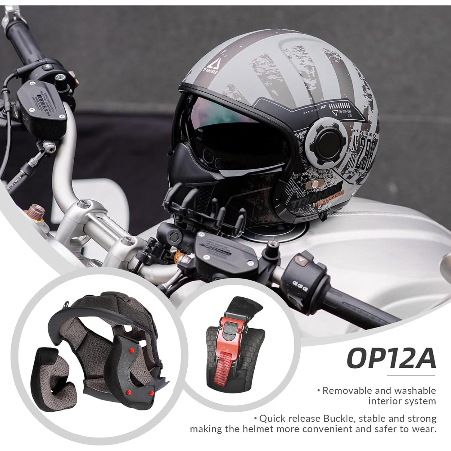 Casco de Motocicleta TRIANGLE OP12A Doble Visor Adulto