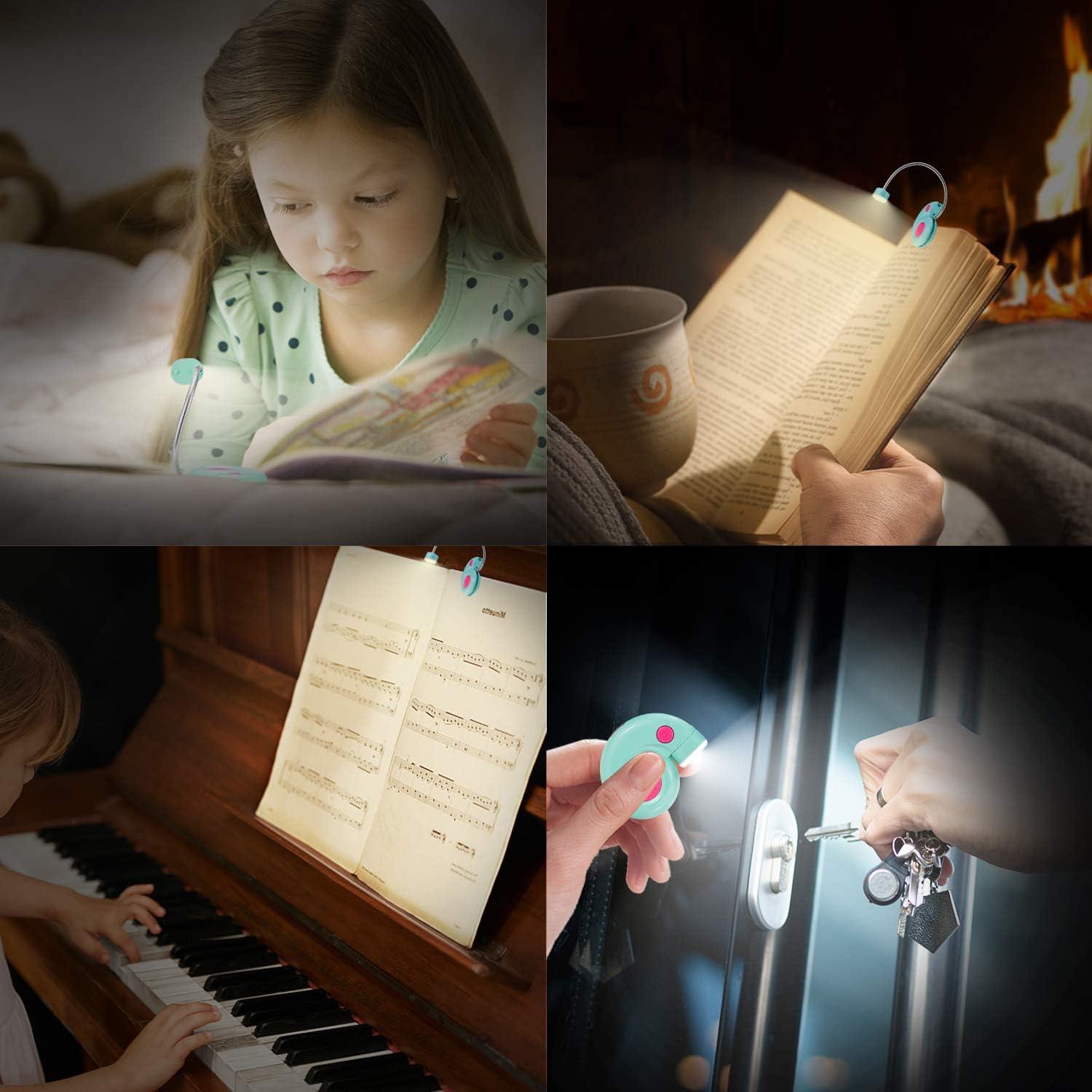 Luz de Libro Recargable HONGUT Azul con 3 Modos de Brillo