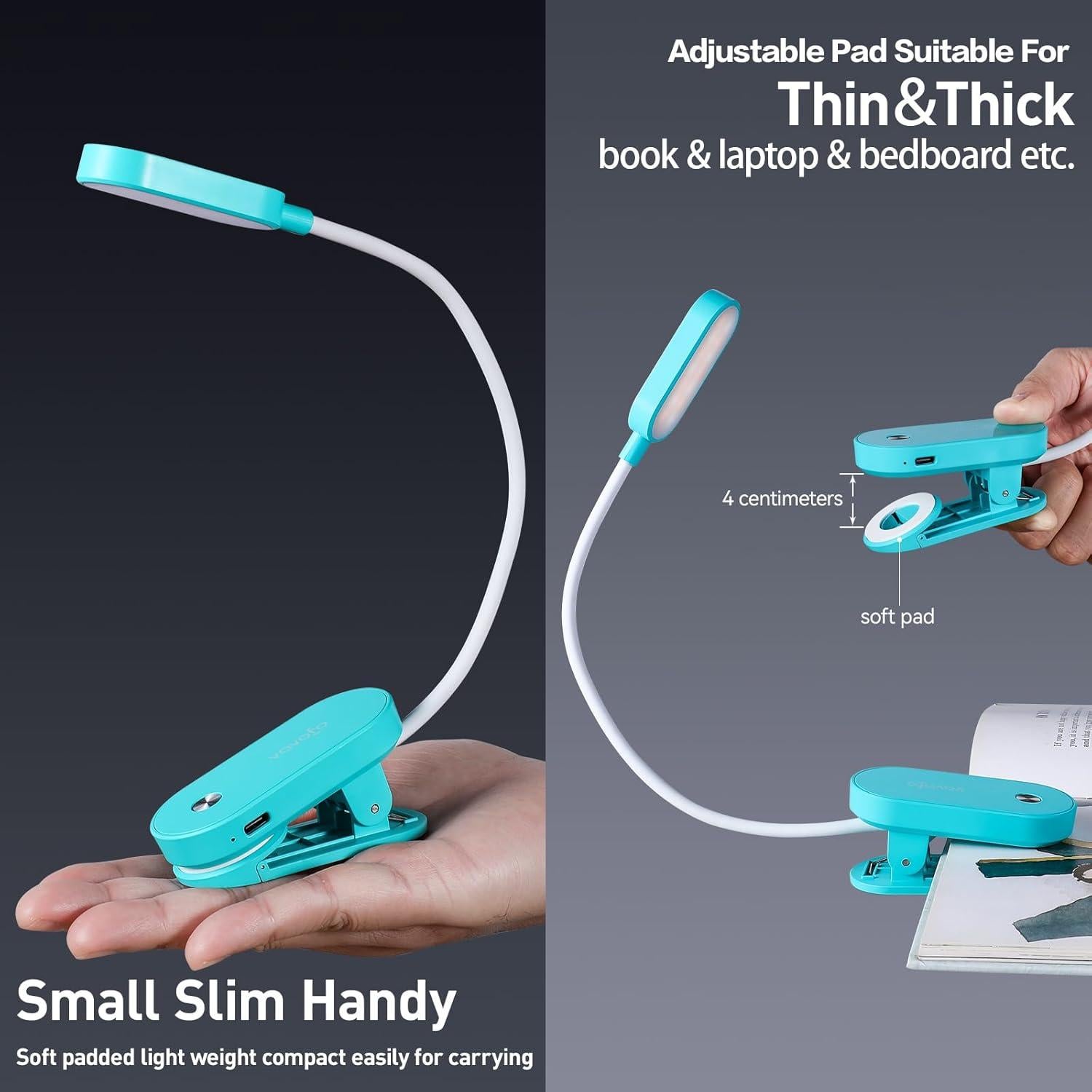 Luz de Lectura Recargable VAVOFO KM-6775 14 LEDs Clip On