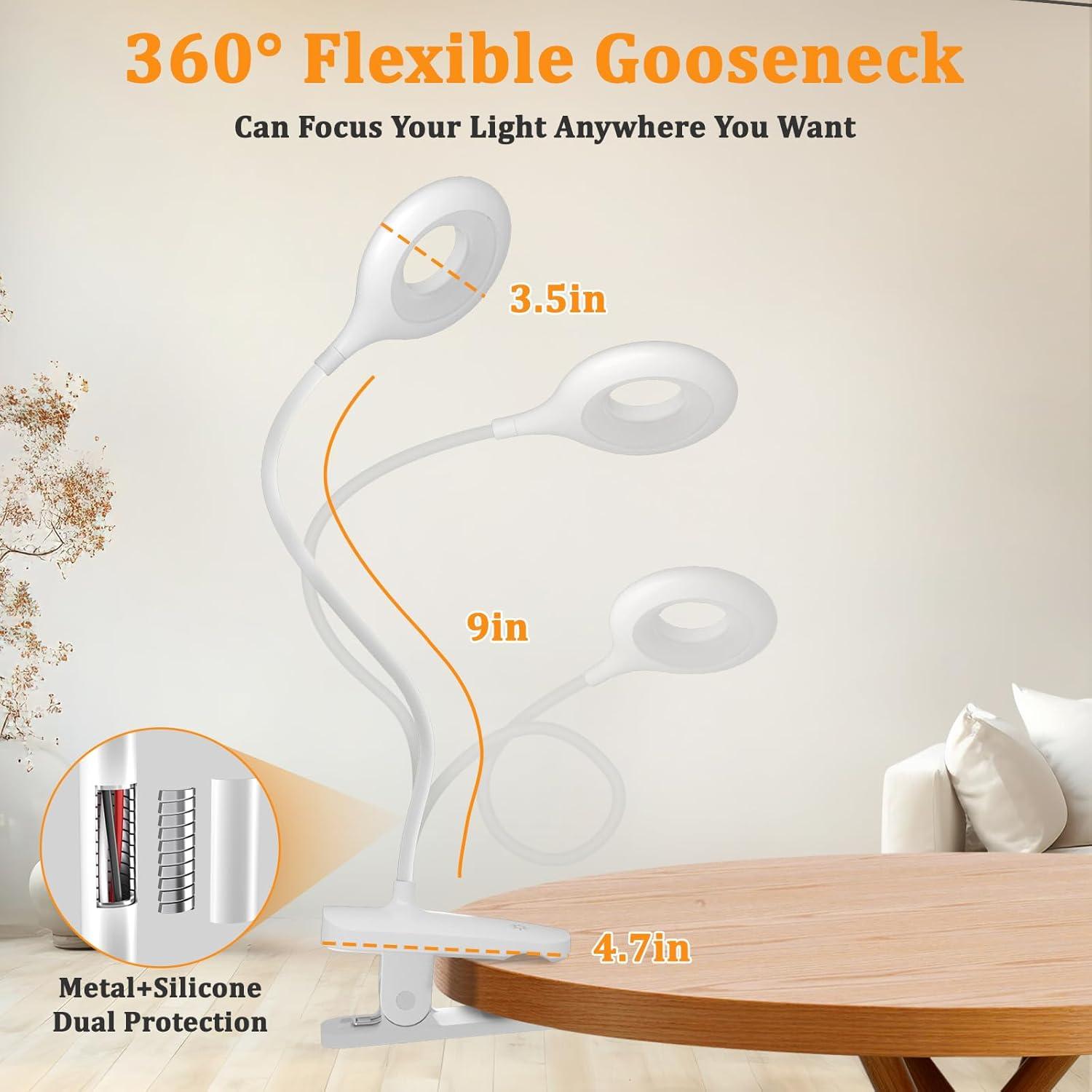 Luz de lectura LED recargable XCYLL con clip y 5 modos