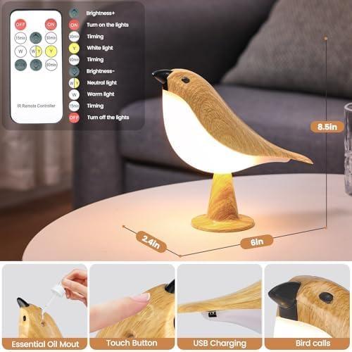 Lámpara de Mesa LED Haotao Pájaro Pequeño Recargable USB
