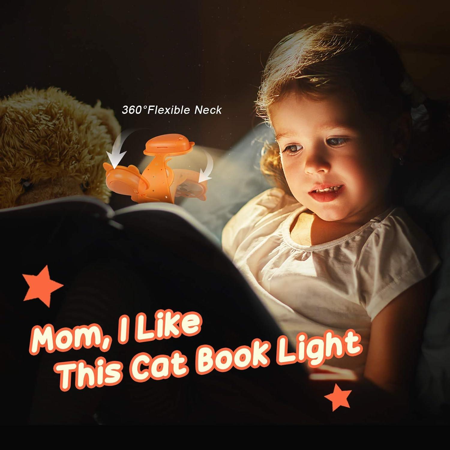 Luz de Lectura LED EastPin Naranja para Niños, Portátil y Recargable