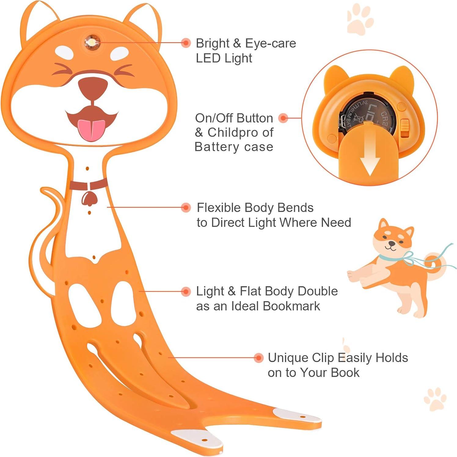 Luz de Lectura LED EastPin Naranja para Niños, Portátil y Recargable