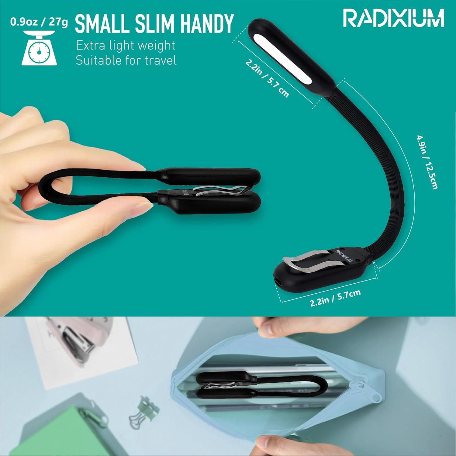 Luz de Lectura Recargable LED Radixium, 4 Temperaturas, 2 Piezas