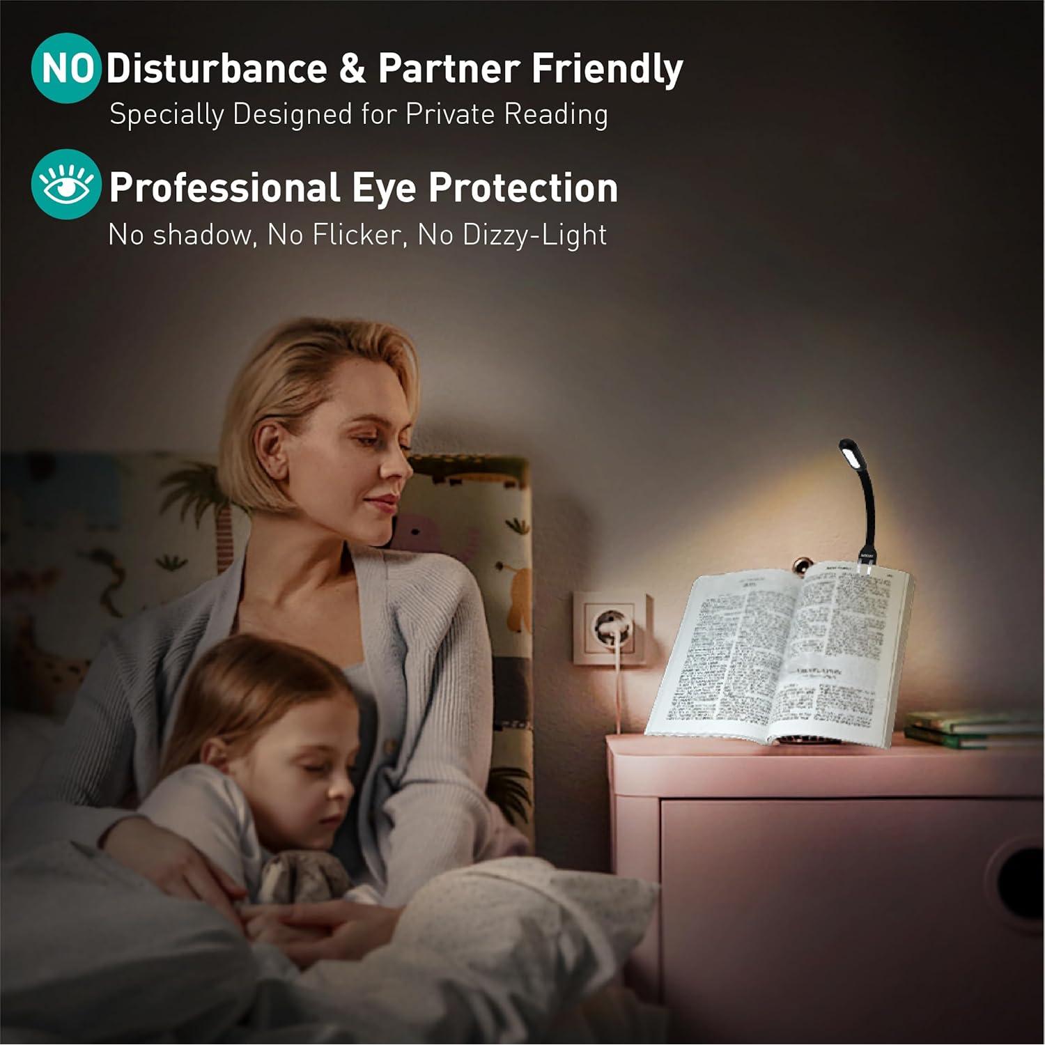 Luz de Lectura Recargable LED Radixium, 4 Temperaturas, 2 Piezas