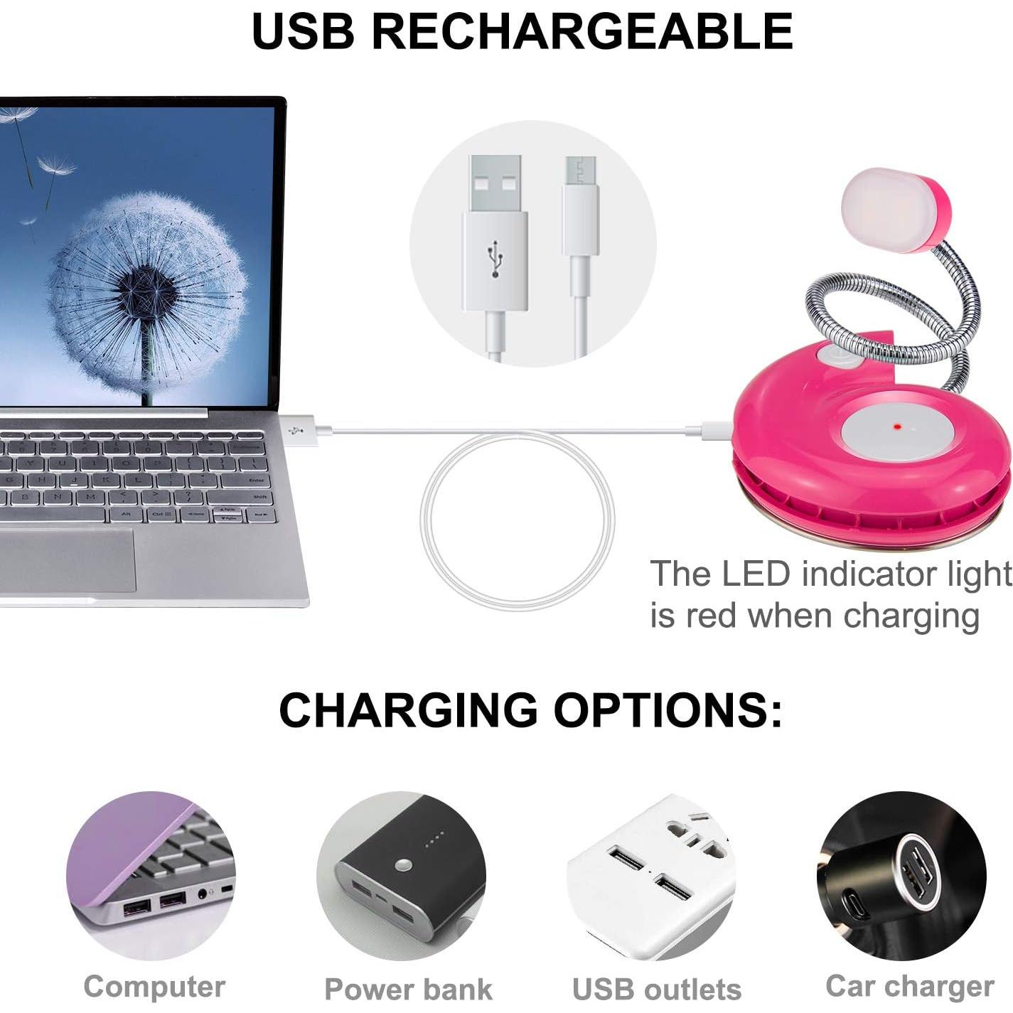 Luz de Lectura LED Recargable LUXSWAY Magenta con Clip