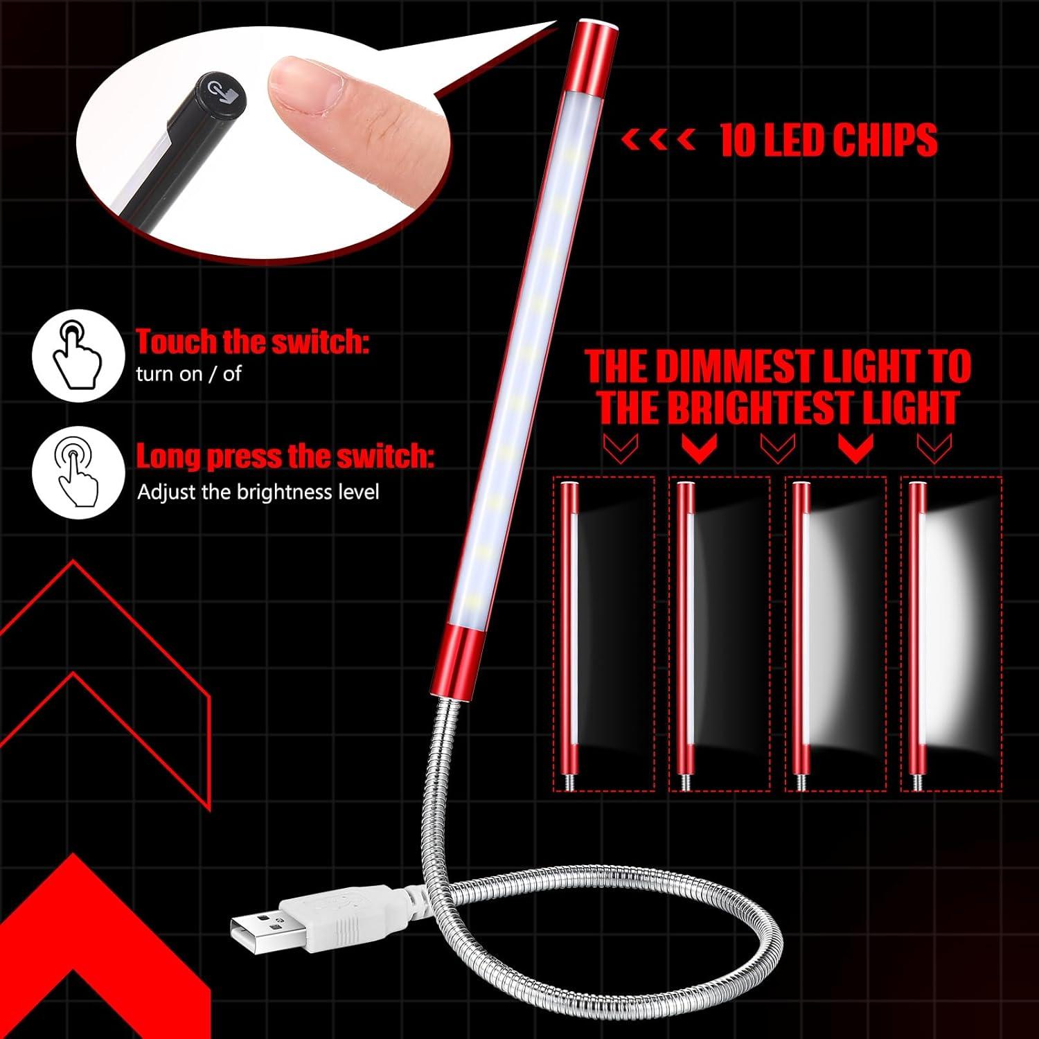 2 Lámparas LED USB para Teclado Tujoe - Flexibles y Dimmables