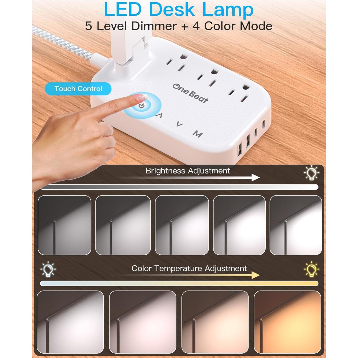 Regleta de Enchufes One Beat con Lámpara LED 1.5m 3 Salidas