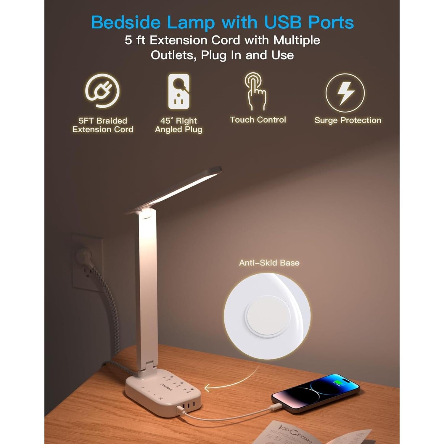 Regleta de Enchufes One Beat con Lámpara LED 1.5m 3 Salidas