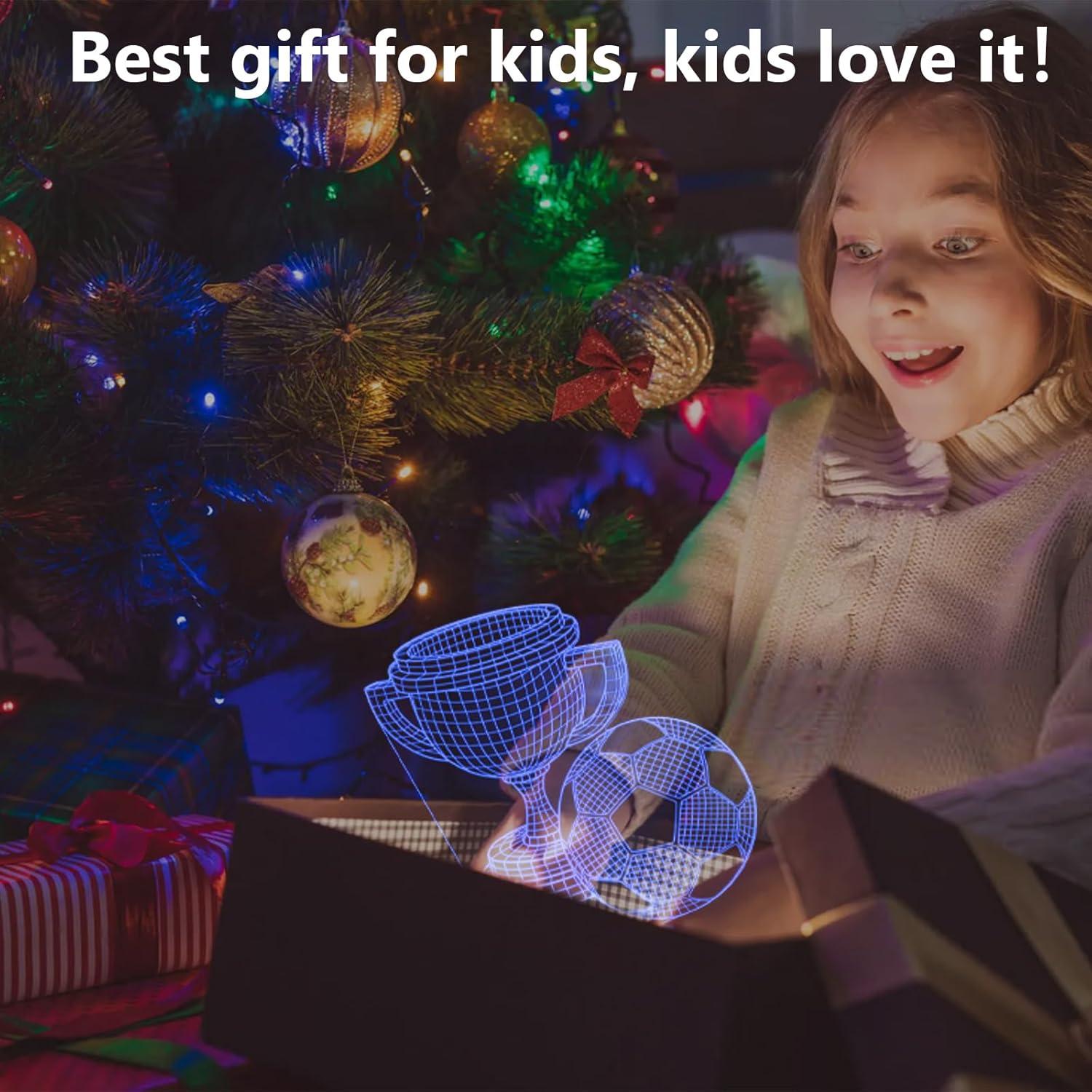 Luz Nocturna 3D de Fútbol Oboist con Control Remoto