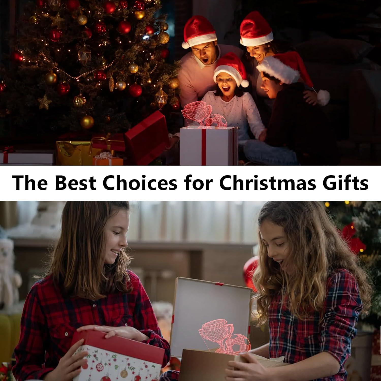 Luz Nocturna 3D de Fútbol Oboist con Control Remoto