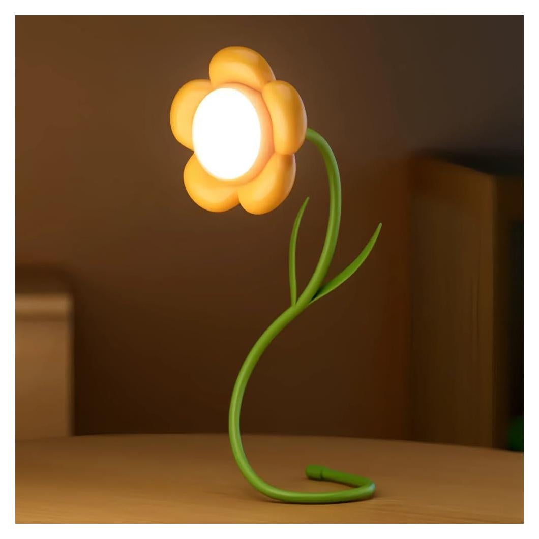 Lámpara LED Girasol Amarillo Recargable 3 Colores Regulable