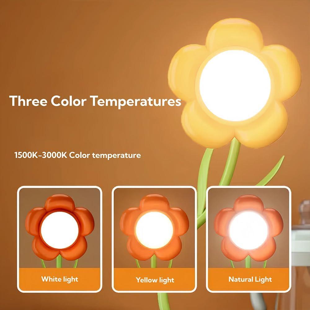 Lámpara LED Girasol Amarillo Recargable 3 Colores Regulable