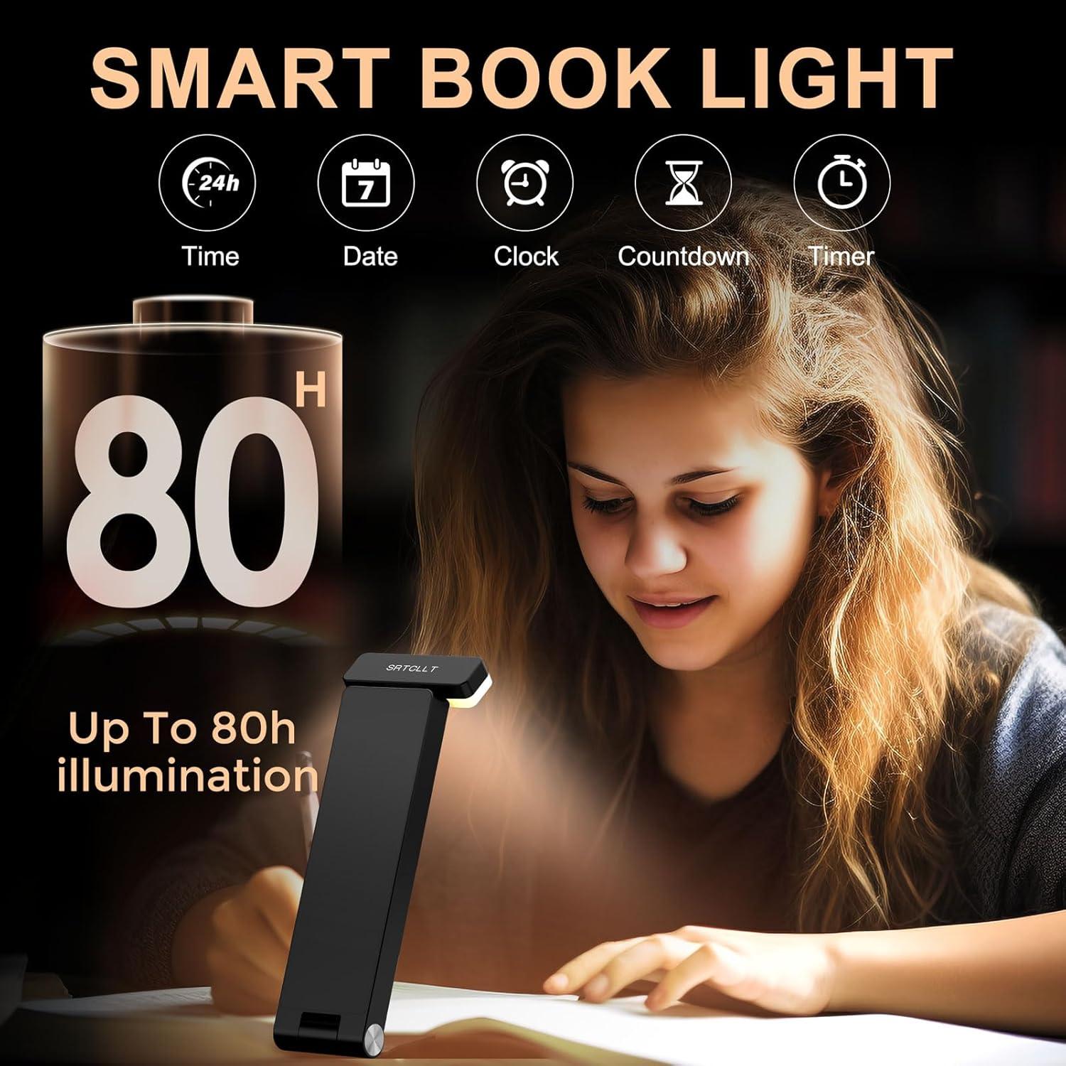 Luz de Lectura Recargable SRTCLLT con Pantalla LCD y Temporizador