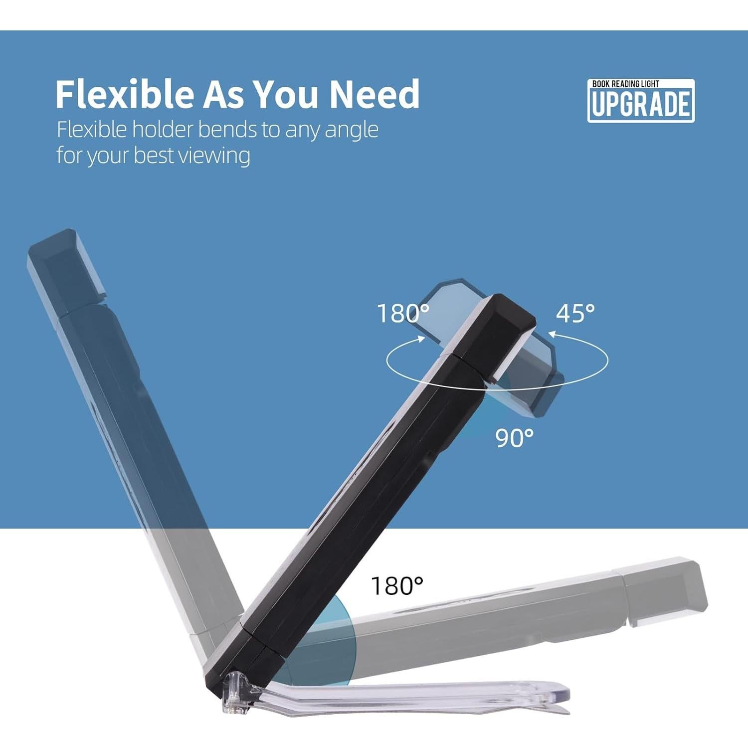 Luz de Lectura Recargable USB EGWASER 3 Modos 500mAh Negra