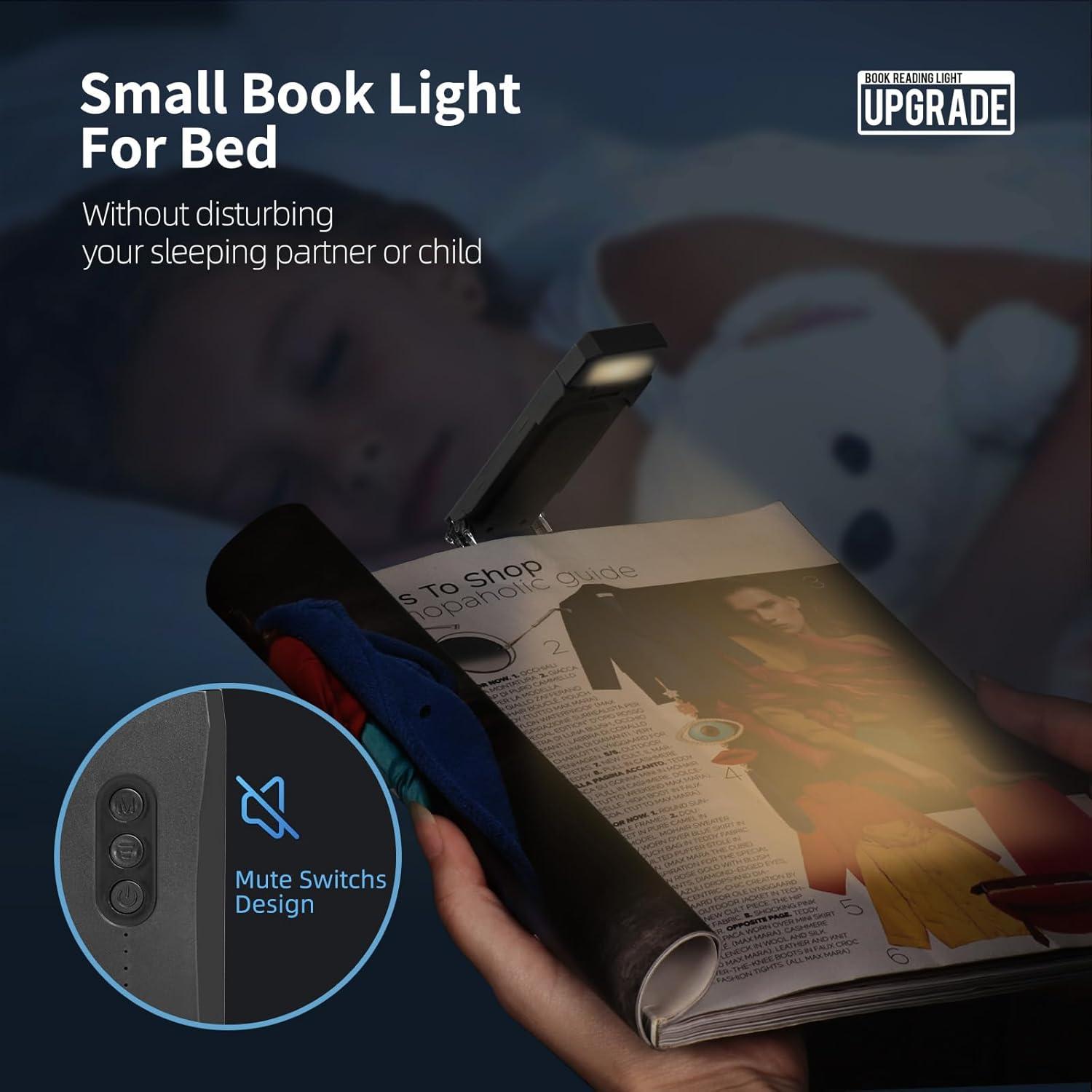 Luz de Lectura Recargable USB EGWASER 3 Modos 500mAh Negra