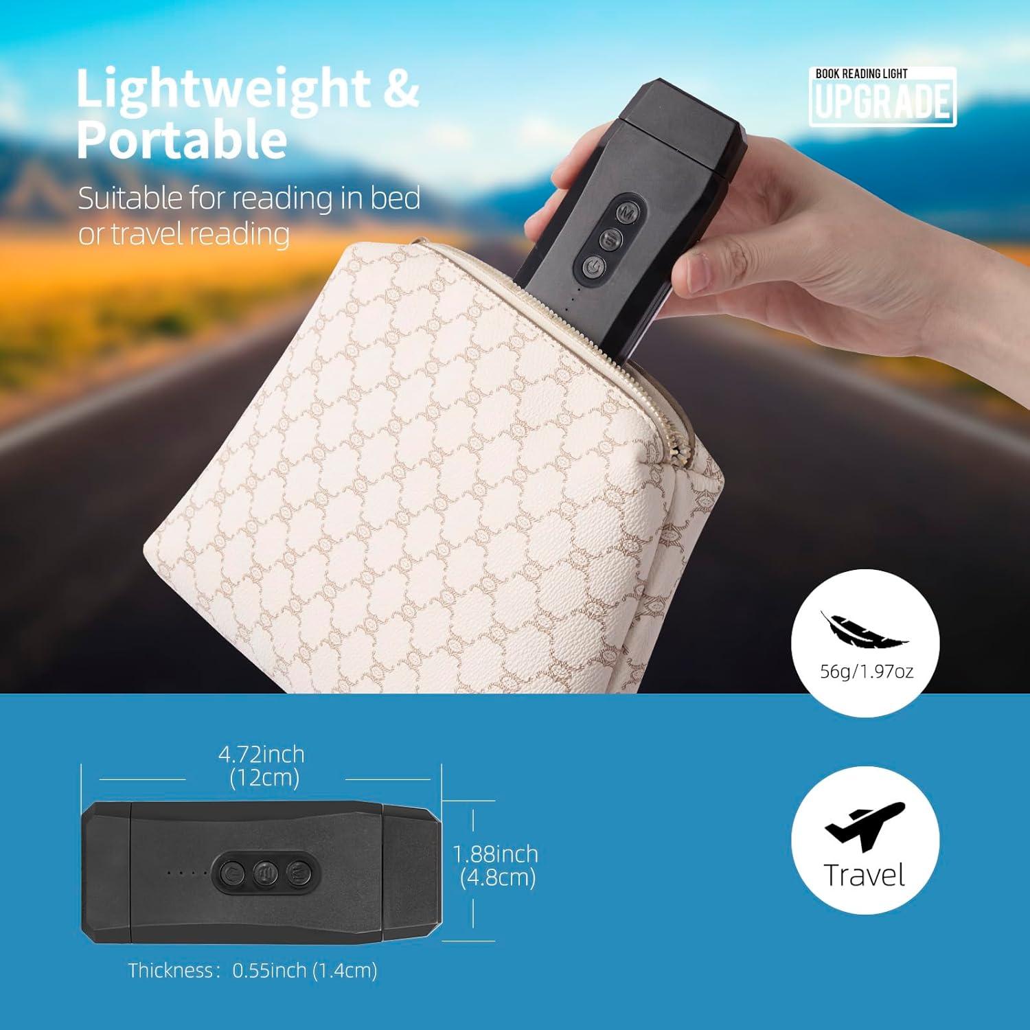 Luz de Lectura Recargable USB EGWASER 3 Modos 500mAh Negra