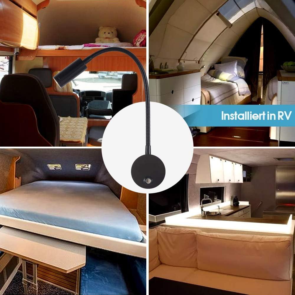 Luz de Lectura LED Regulable WisHomee con USB 12V - 2 Paquete