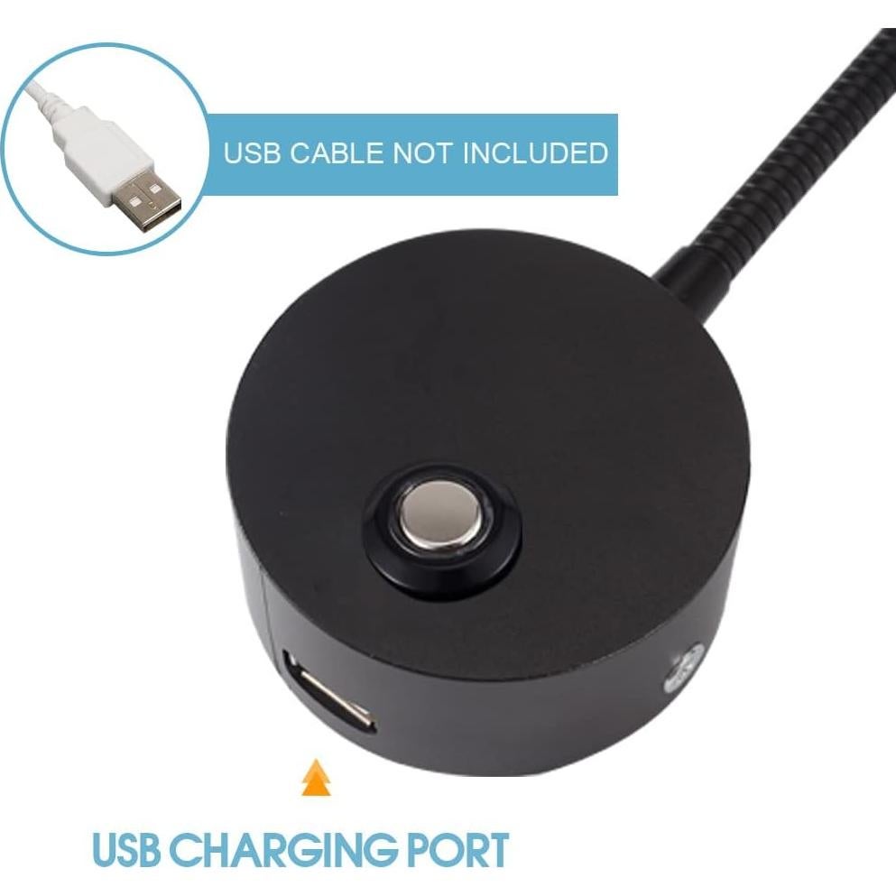 Luz de Lectura LED Regulable WisHomee con USB 12V - 2 Paquete