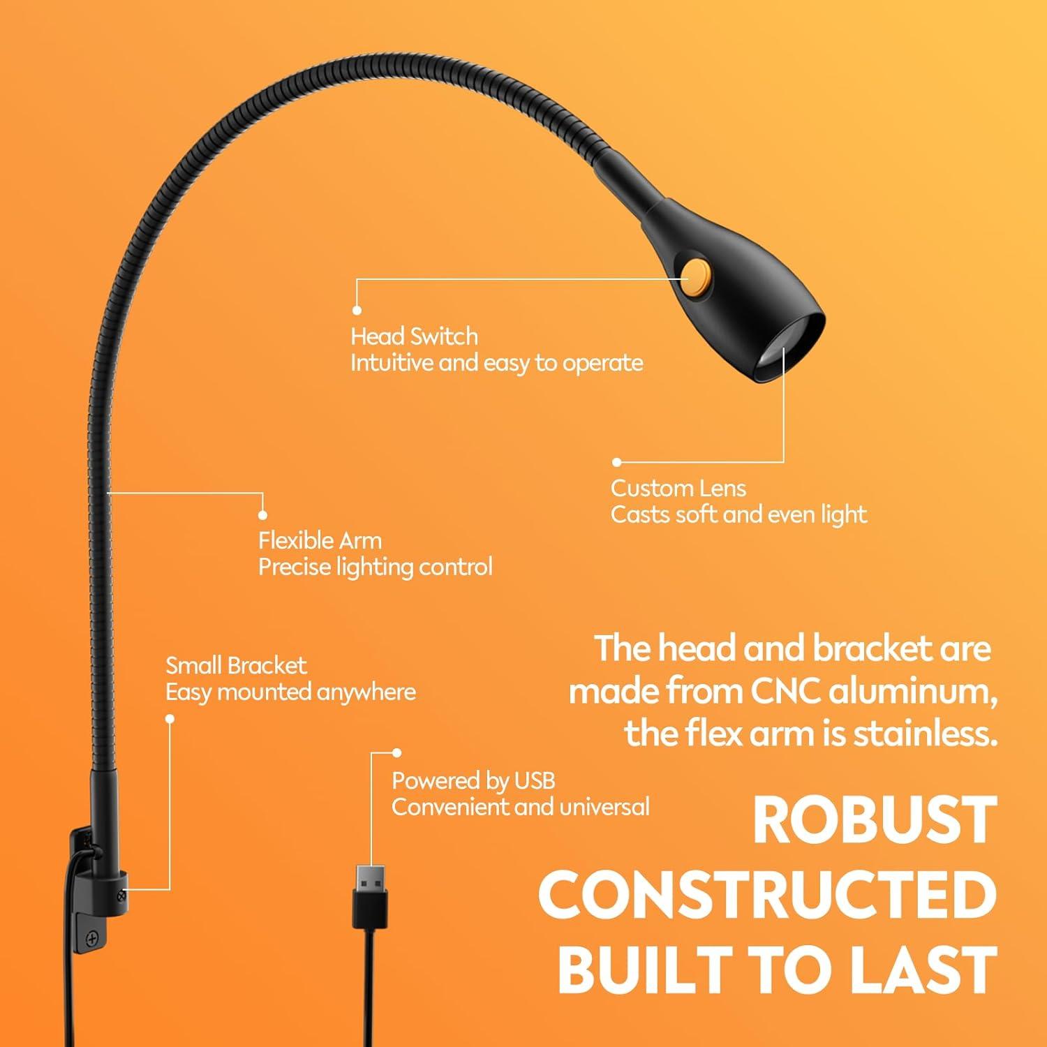 Luz de Lectura LED Acegoo Montada en Pared 4000K Flexible