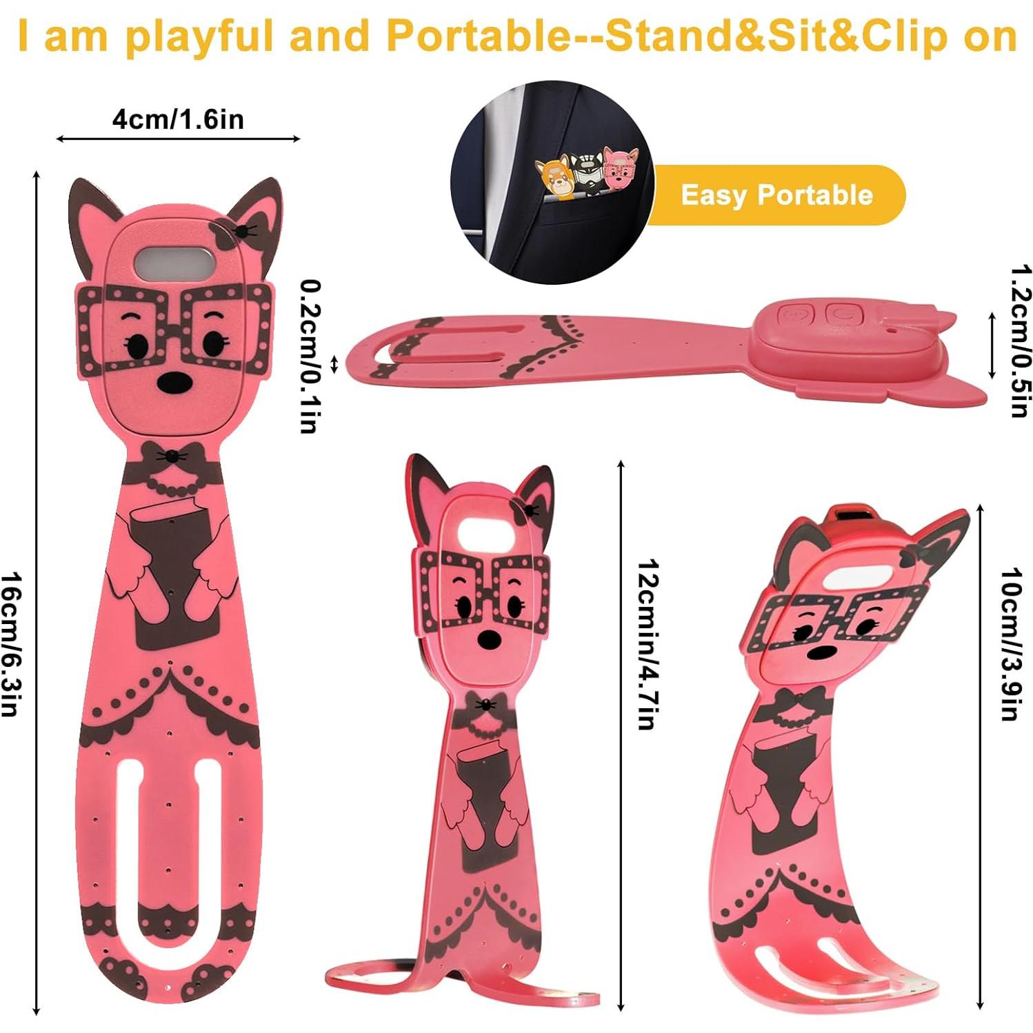 Lámpara de Lectura Recargable MILA&LOUIS Rosa con Clip USB