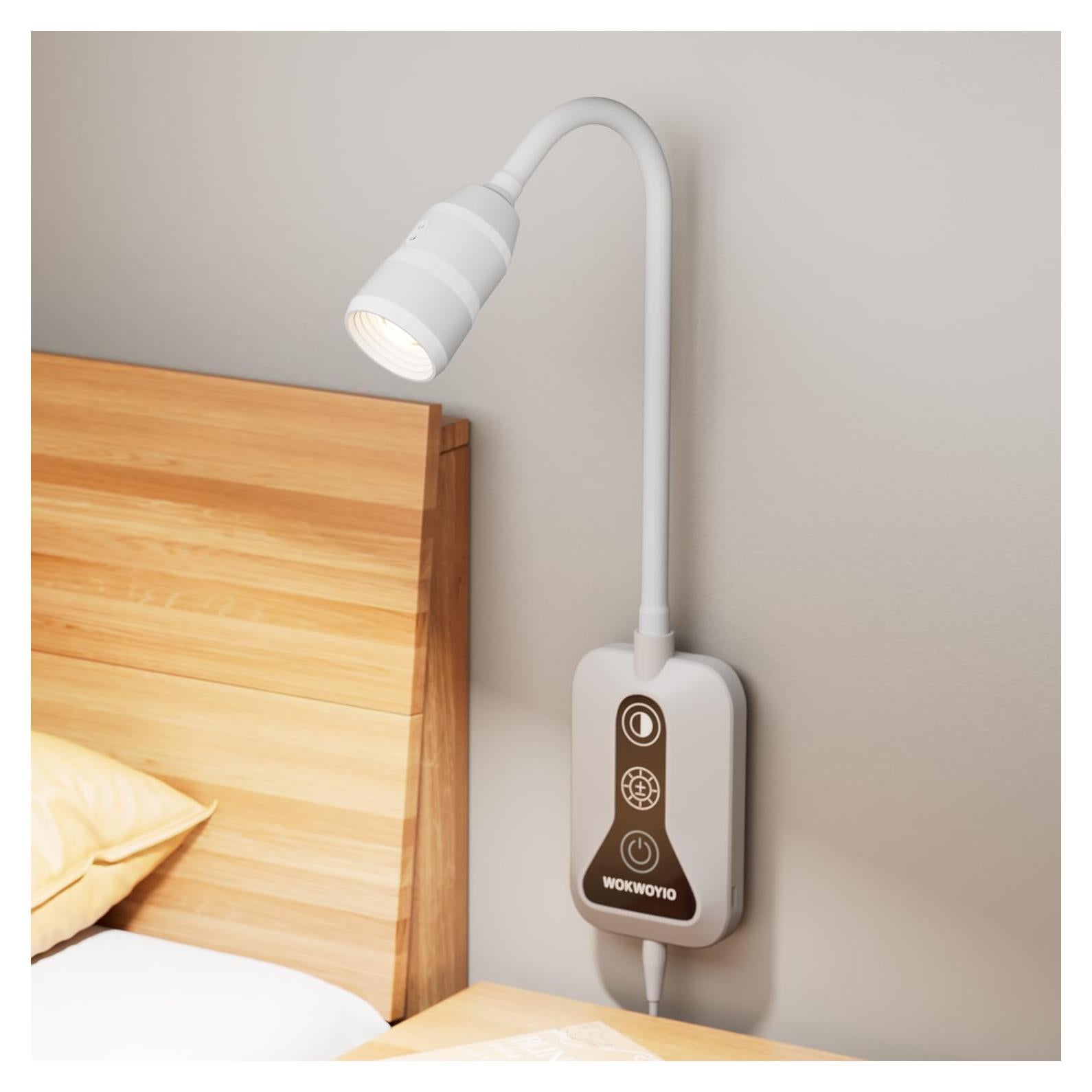 Luz de Lectura Montada en Pared WOKWOYIO con Sensor y USB-C