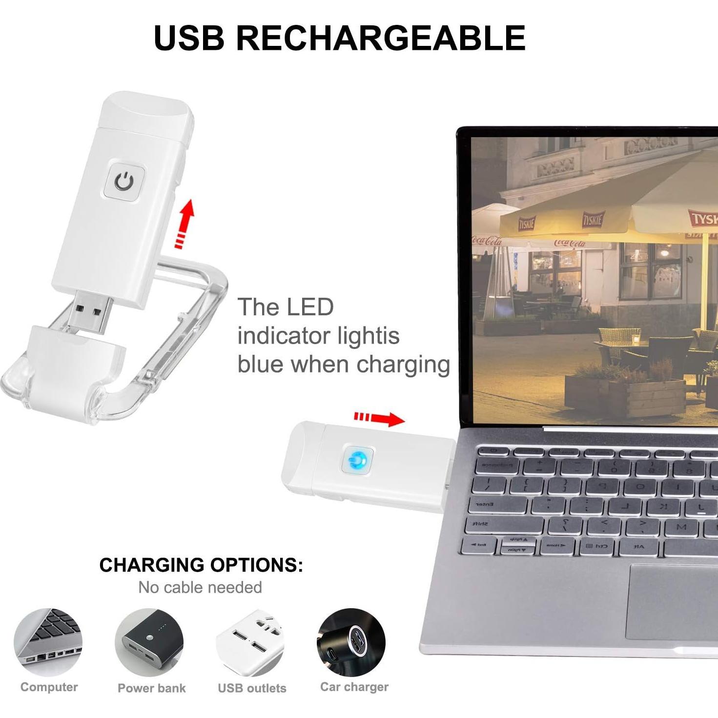 Luz de Libro Recargable LUXSWAY con 2 LEDs Ajustables