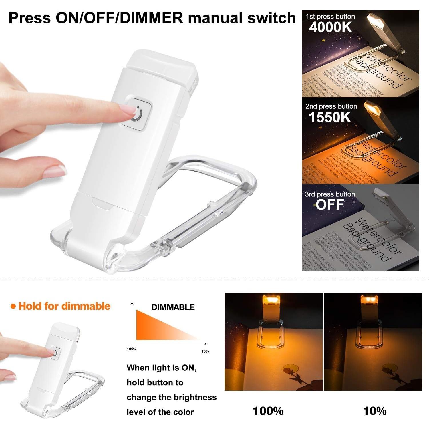 Luz de Libro Recargable LUXSWAY con 2 LEDs Ajustables
