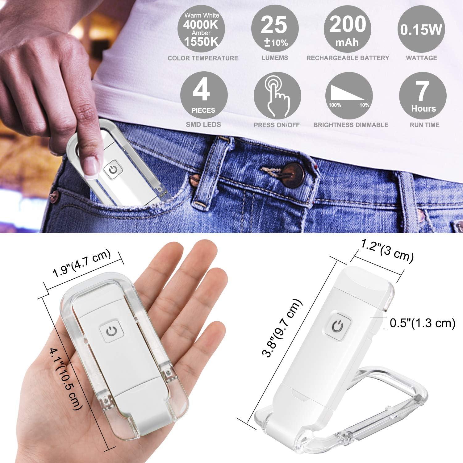 Luz de Libro Recargable LUXSWAY con 2 LEDs Ajustables