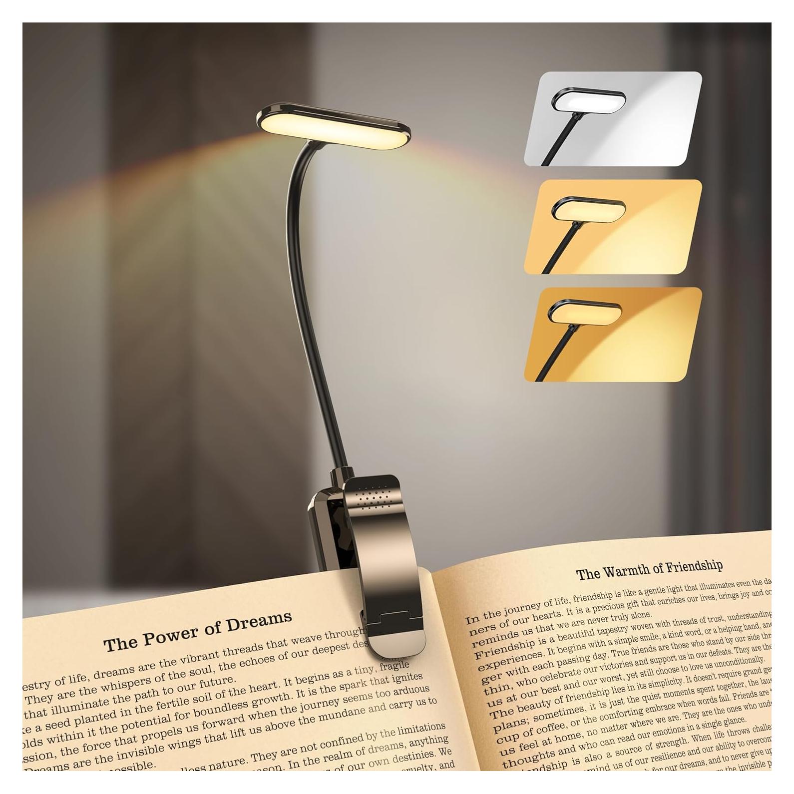 Luz de Lectura Recargable Sotipevs YD-388 Negra 20 LED 100H