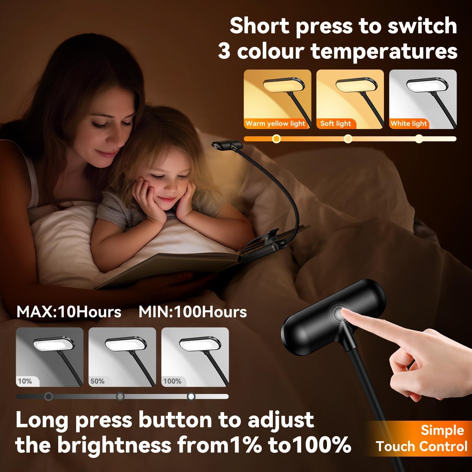 Luz de Lectura Recargable Sotipevs YD-388 Negra 20 LED 100H