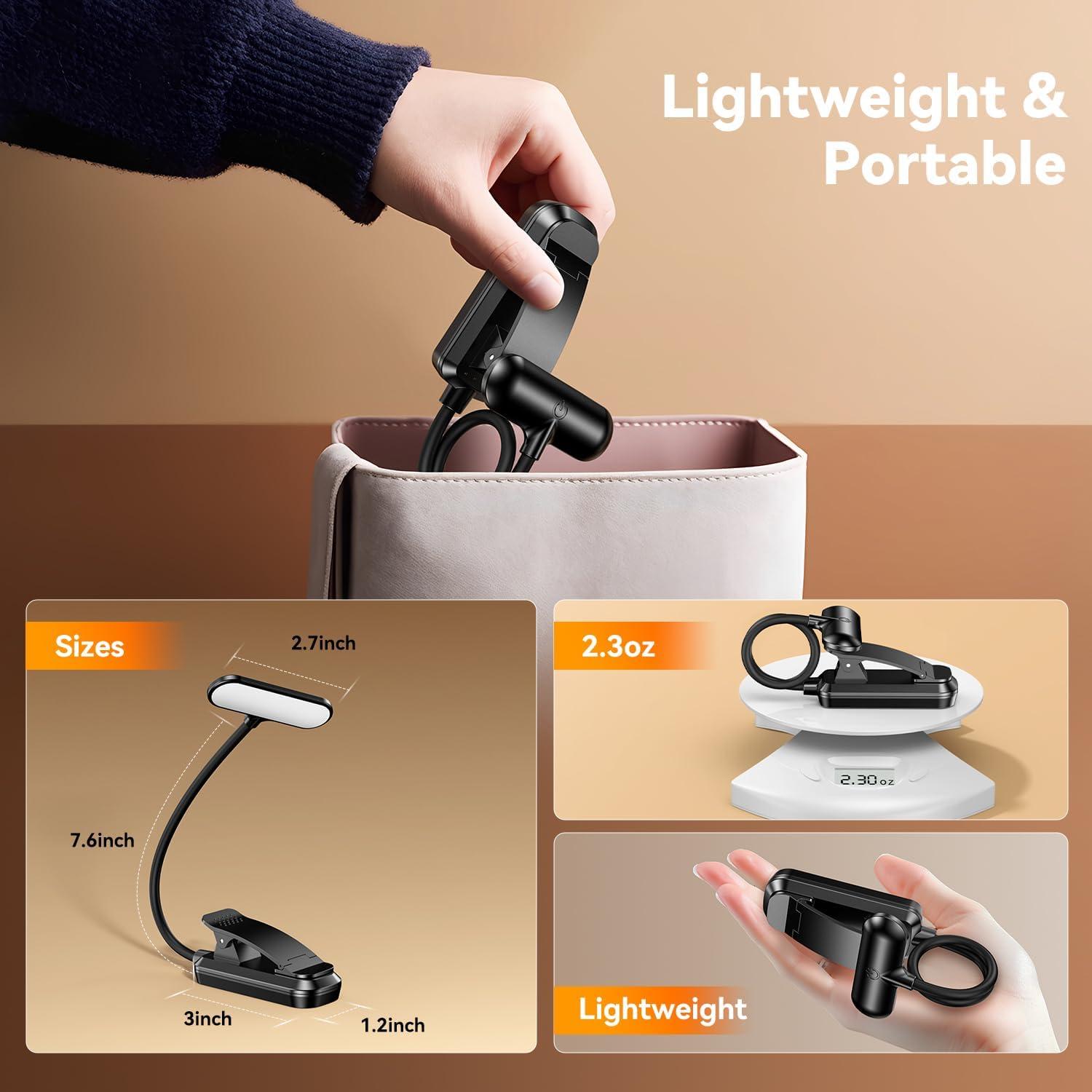 Luz de Lectura Recargable Sotipevs YD-388 Negra 20 LED 100H