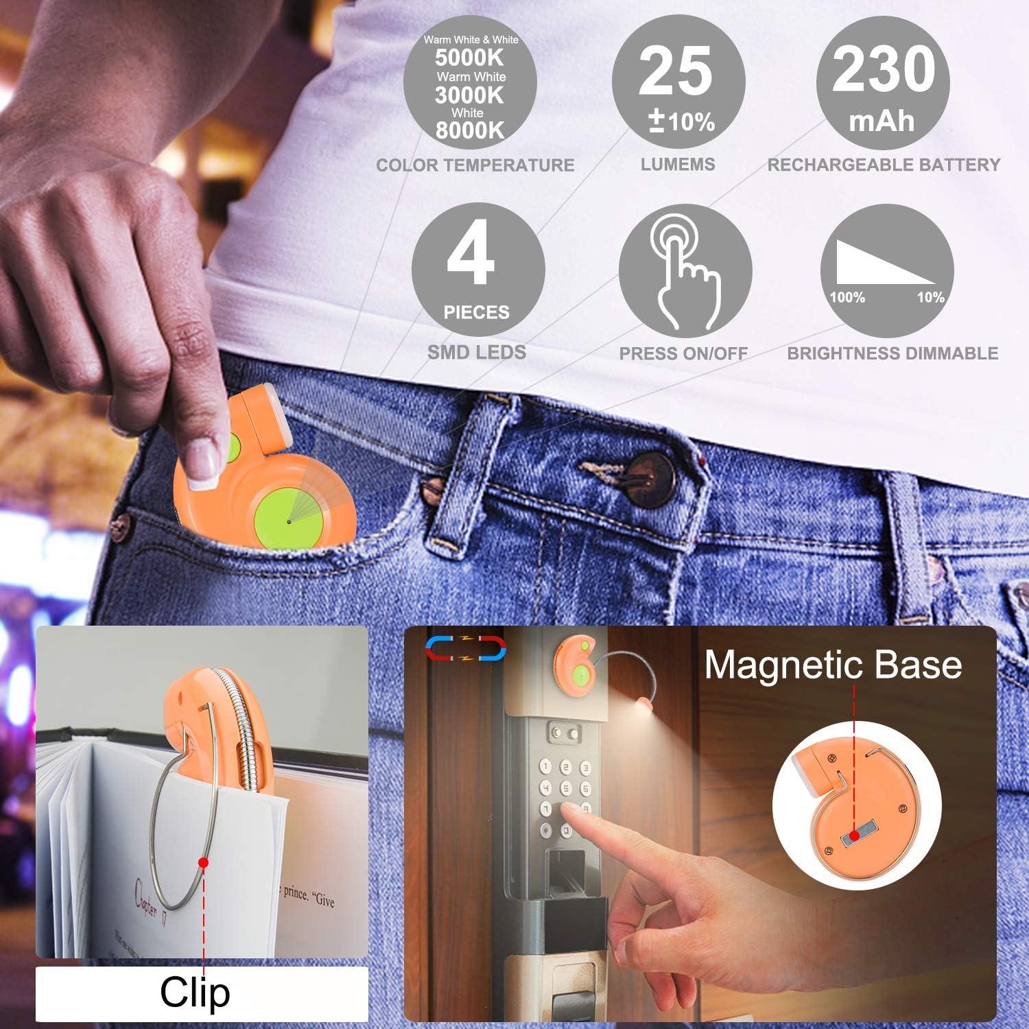 Luz de Libro Recargable LUXSWAY DY882 Naranja con Regulador