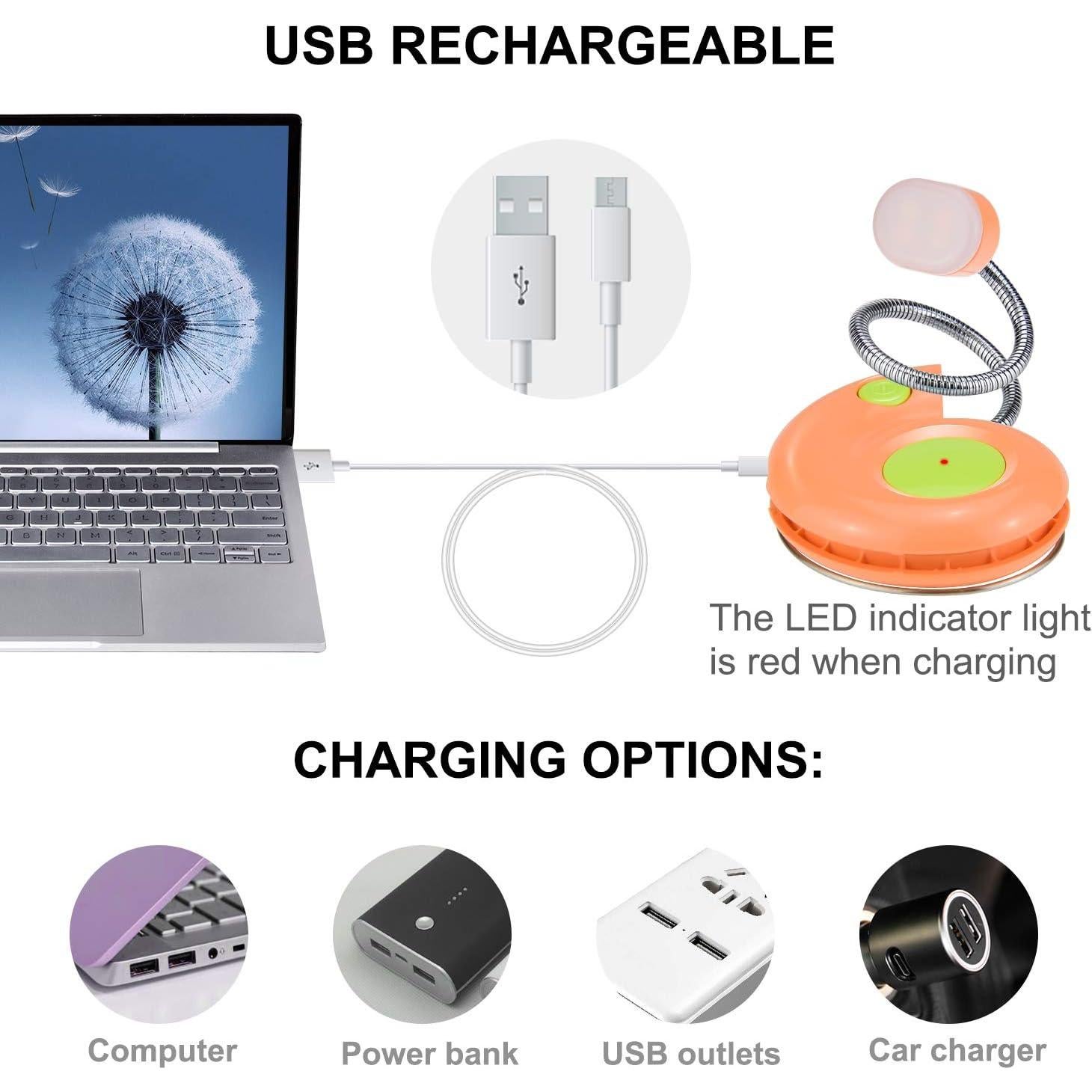 Luz de Libro Recargable LUXSWAY DY882 Naranja con Regulador