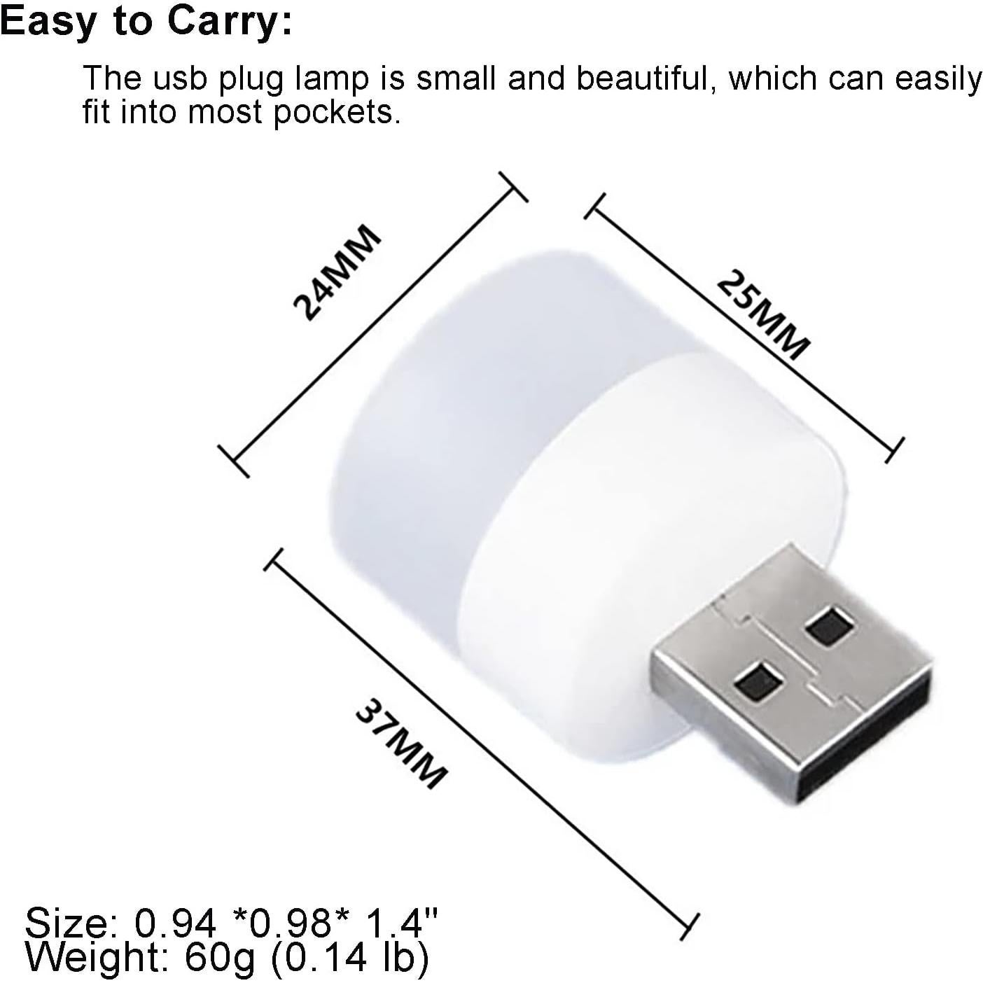 Luz Nocturna LED USB Sokelinn-six 6 Pack Mini 1W Blanca