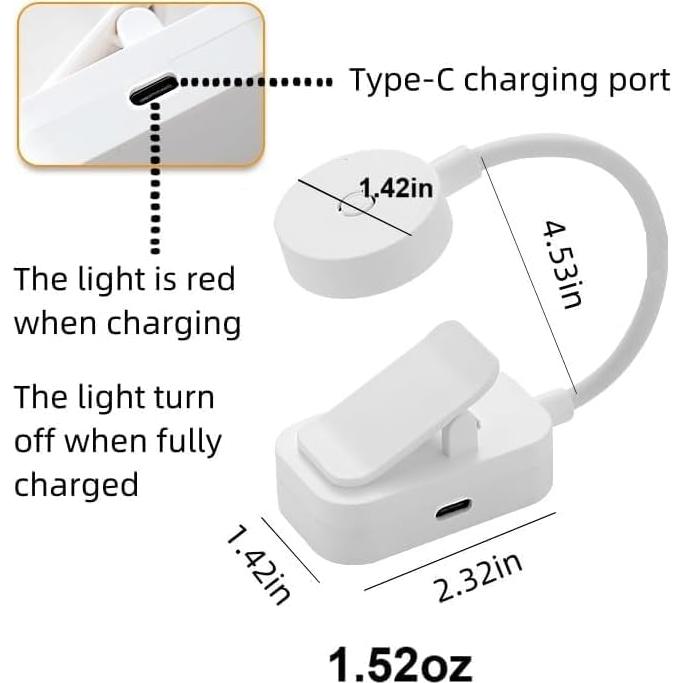Luz de lectura recargable TALTAW con 3 temperaturas y brillo ajustable