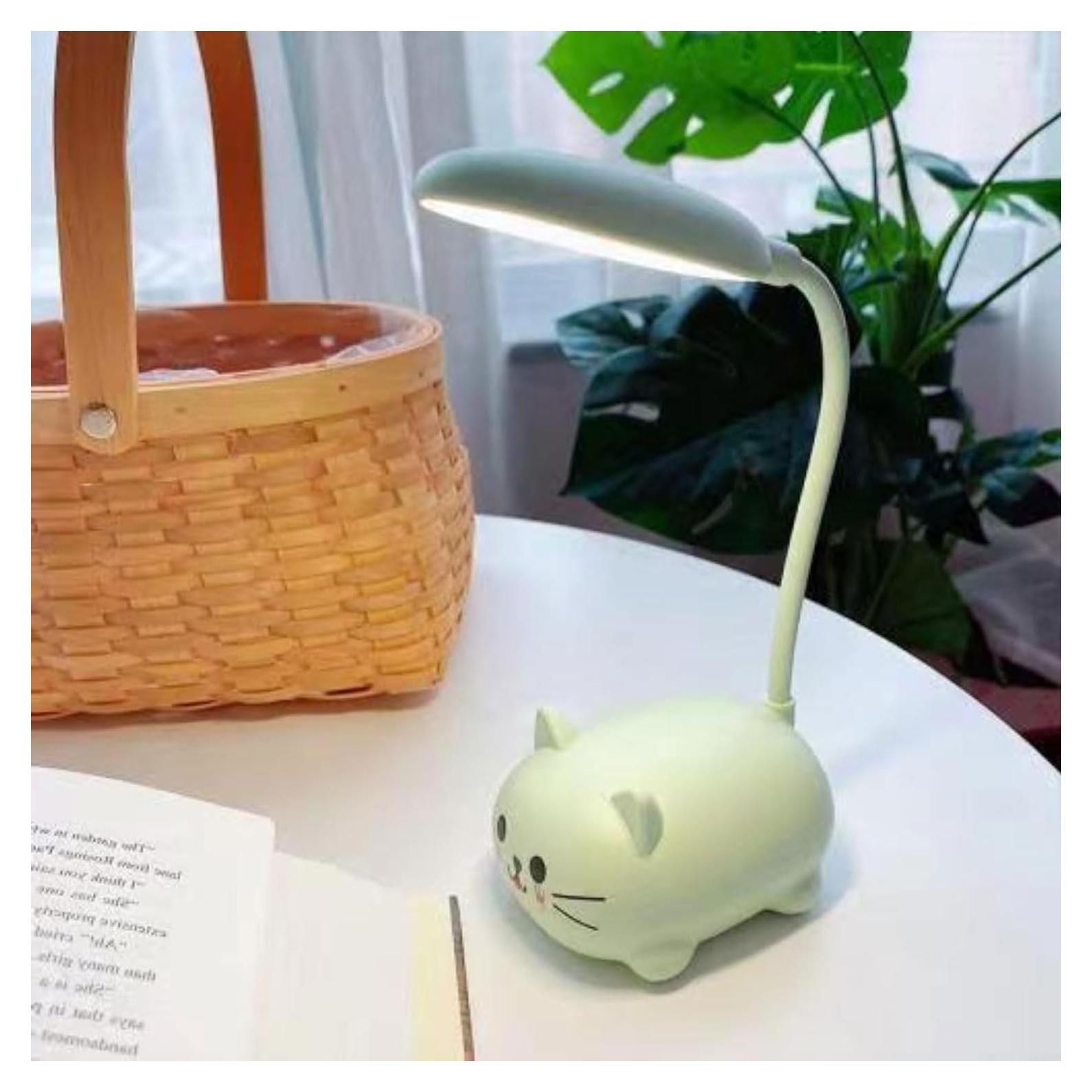 Lámpara de Escritorio LED Genyerl GY-Gato Verde Plegable USB