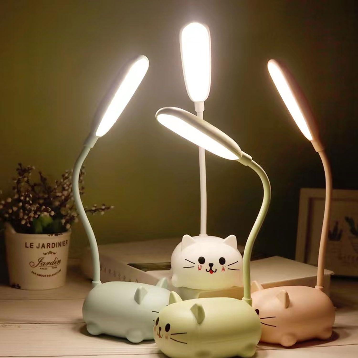 Lámpara de Escritorio LED Genyerl GY-Gato Verde Plegable USB