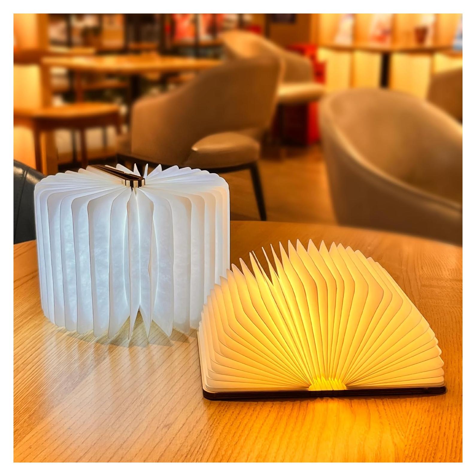 Lámpara de libro plegable DLUFYEI, luz LED recargable USB