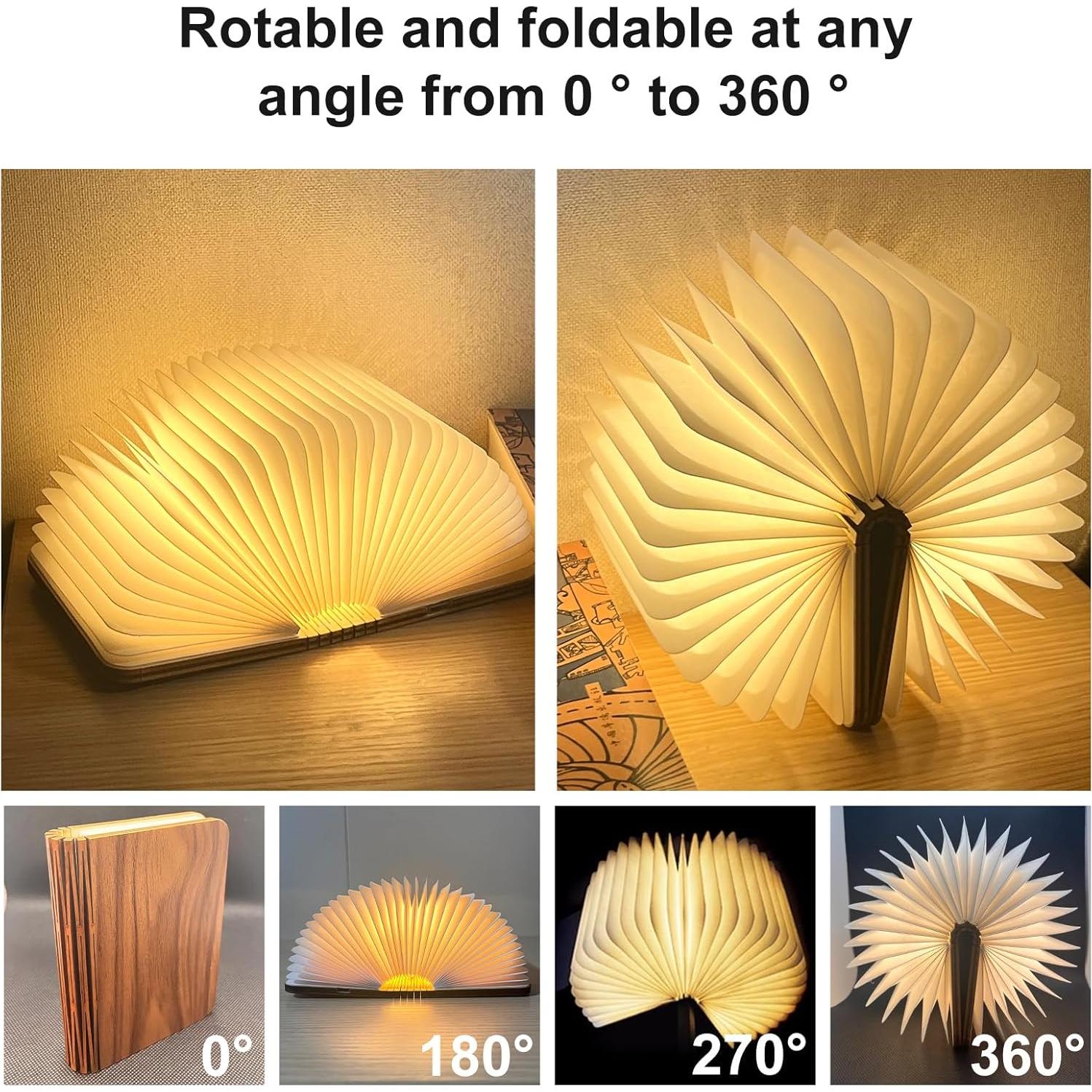 Lámpara de libro plegable DLUFYEI, luz LED recargable USB