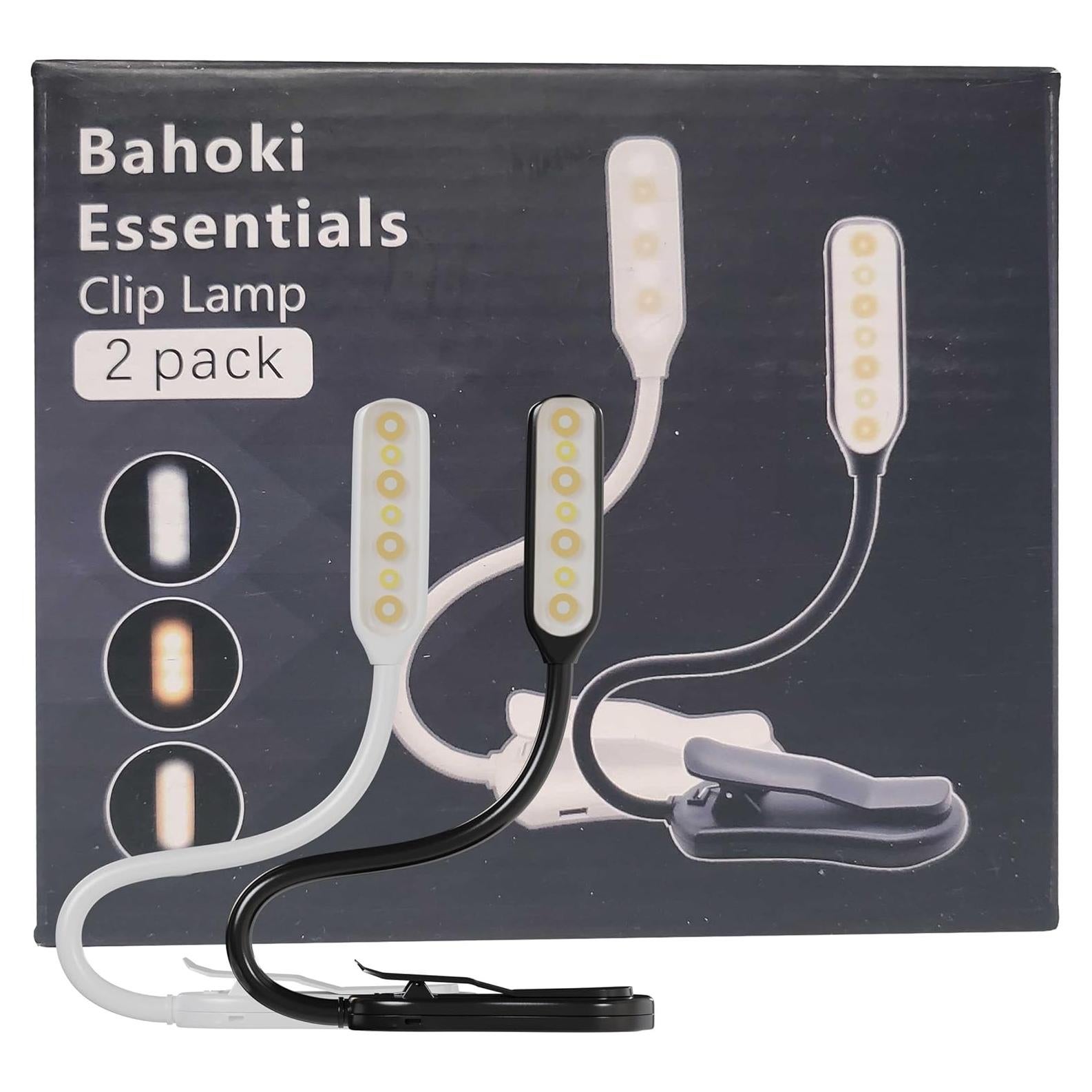 Lámpara de Clip LED BaHoki Essentials - Luz de Lectura 3 Modos