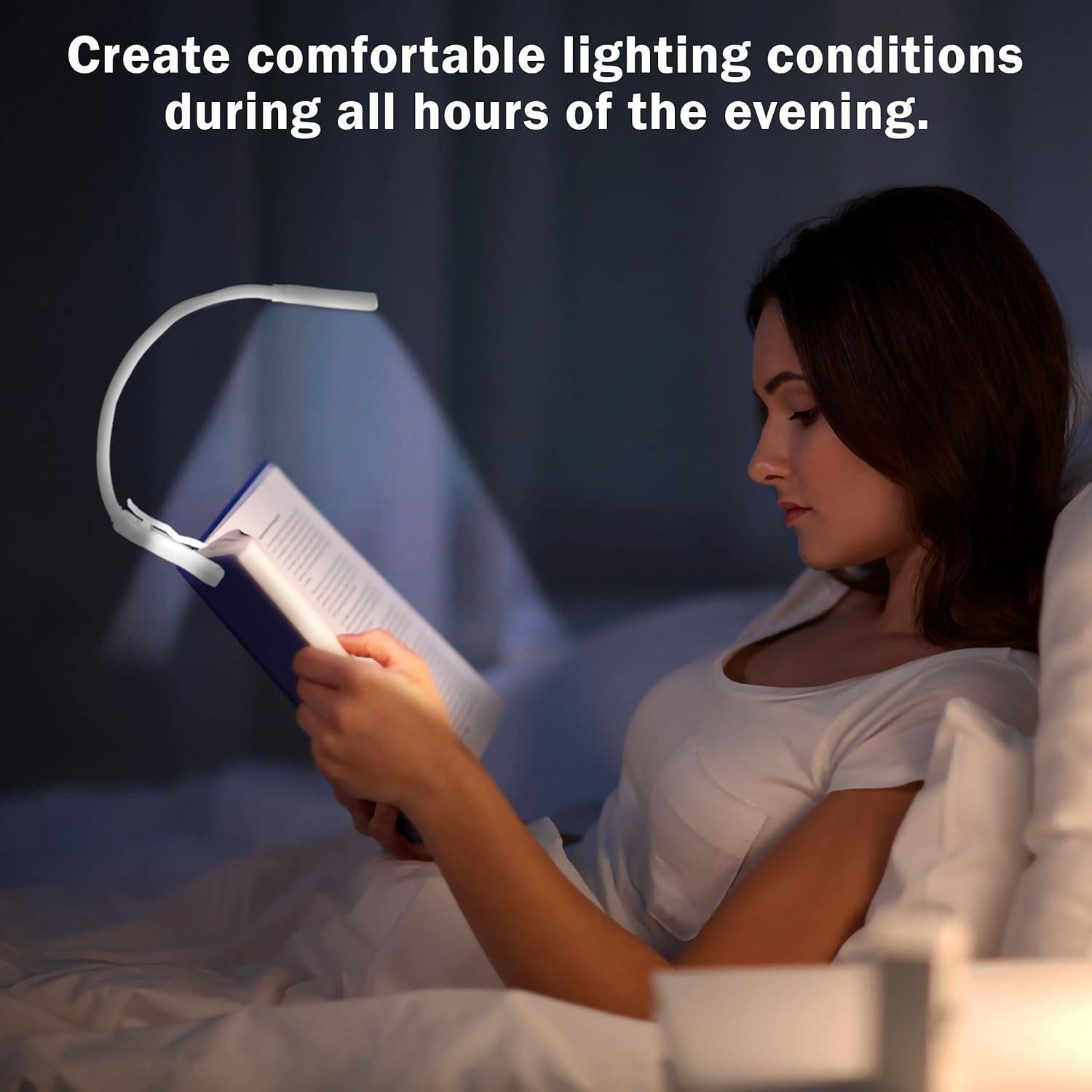 Lámpara de Clip LED BaHoki Essentials - Luz de Lectura 3 Modos