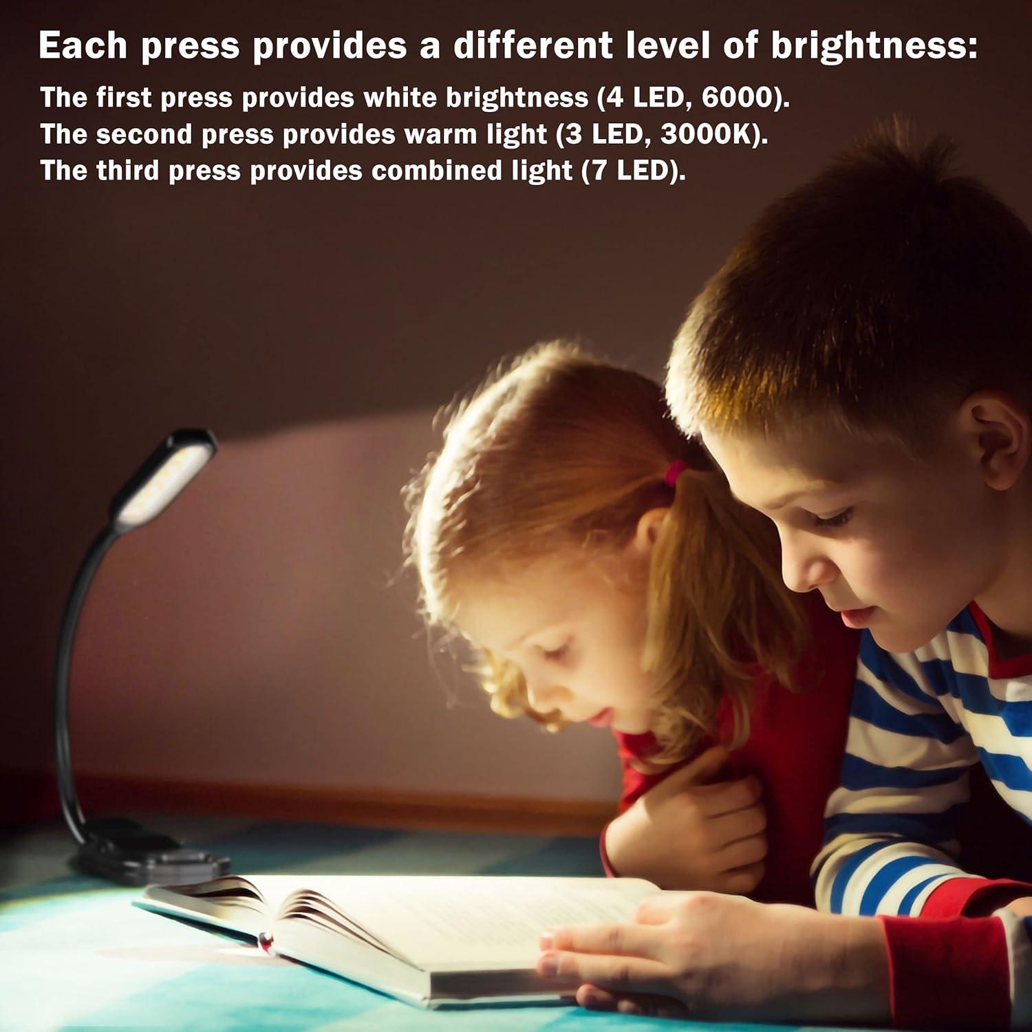 Lámpara de Clip LED BaHoki Essentials - Luz de Lectura 3 Modos