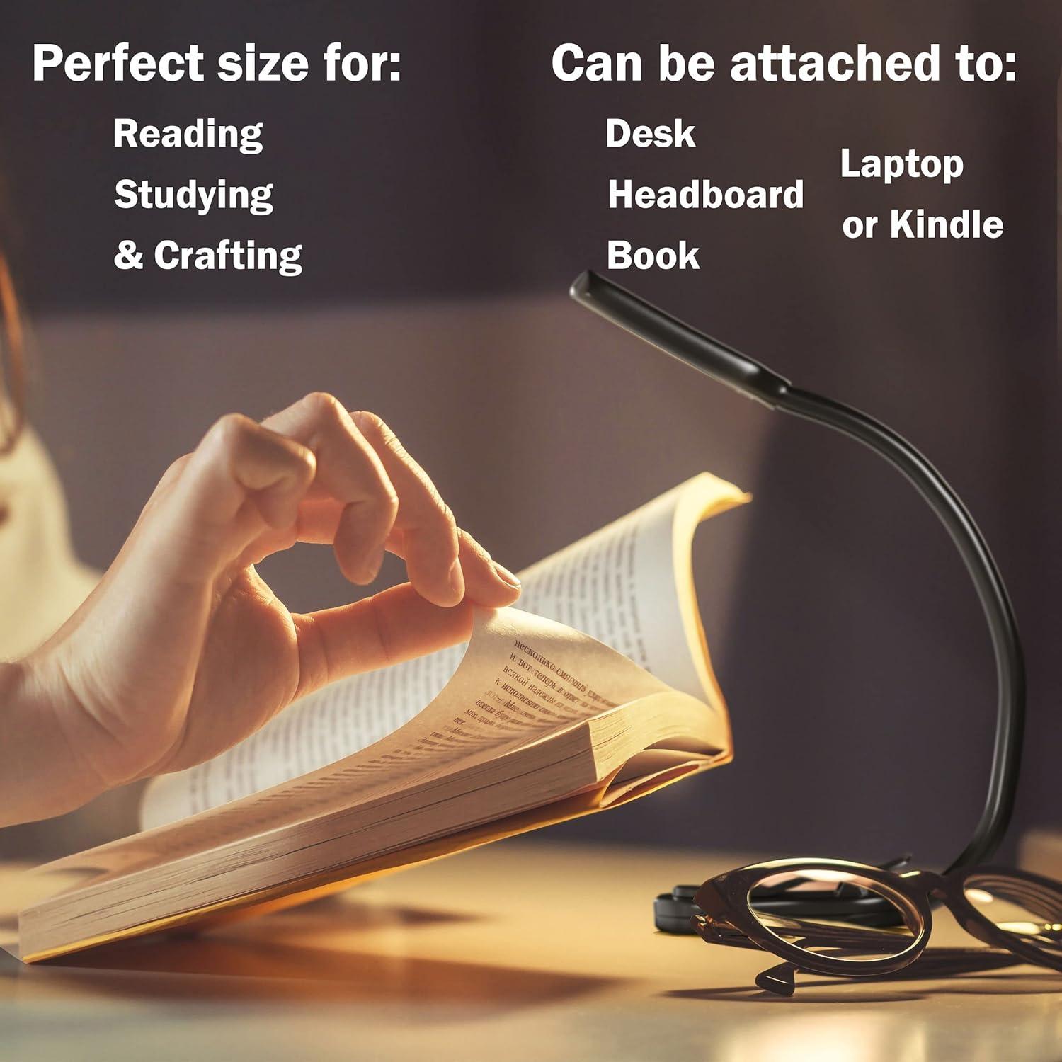 Lámpara de Clip LED BaHoki Essentials - Luz de Lectura 3 Modos