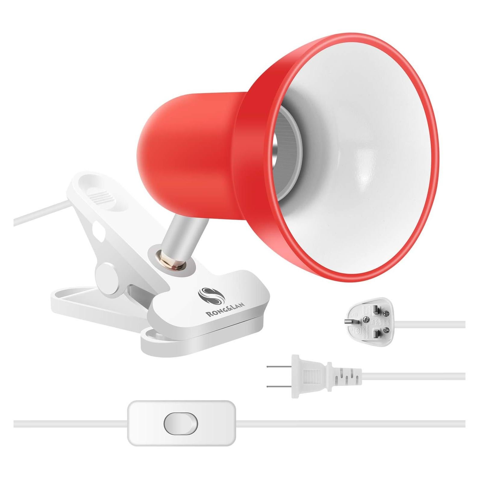 Lámpara de Clip RONG&LAN LED Rojo 30W Ajustable 360°