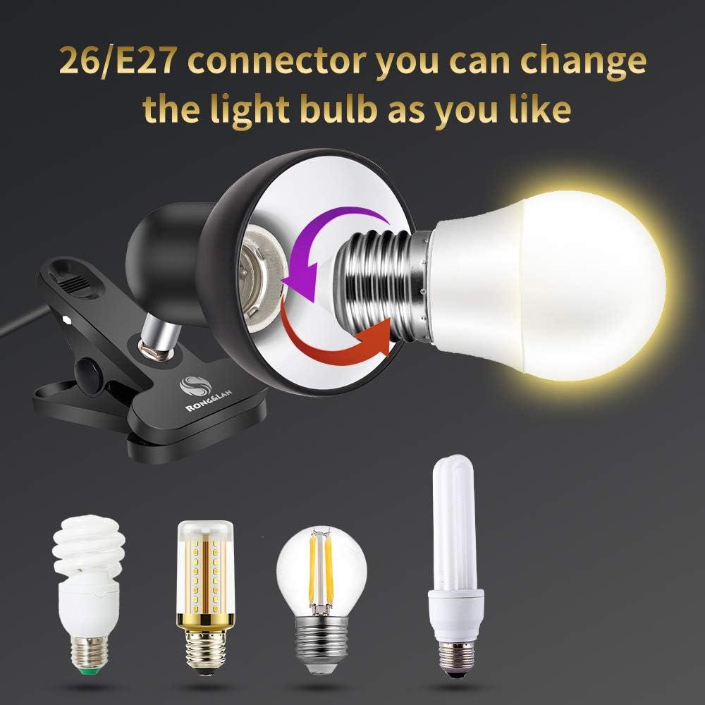 Lámpara de Clip RONG&LAN LED Rojo 30W Ajustable 360°